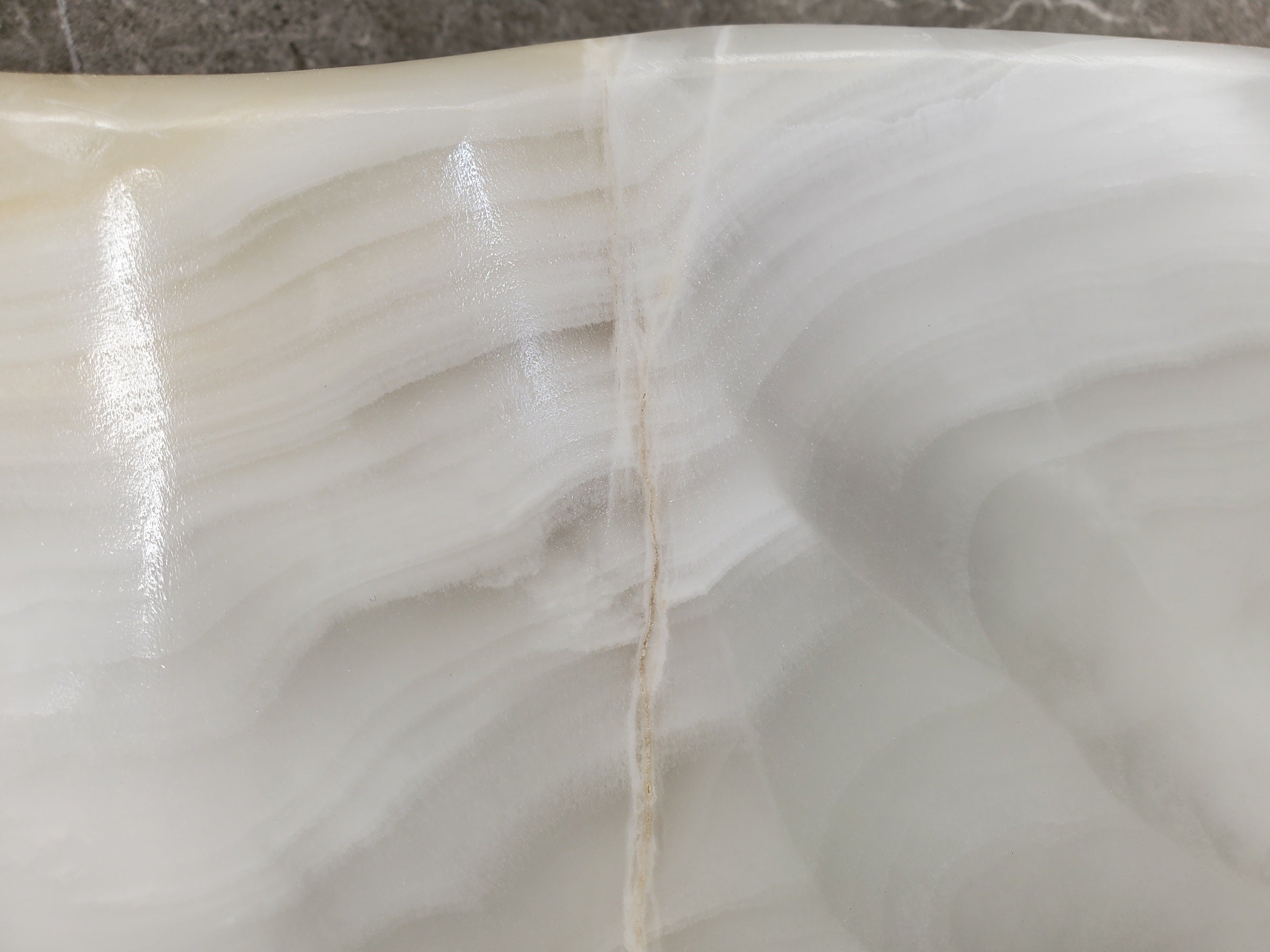 S33_28 White Onyx Bathroom Vessel Sink - 16 x 16 inch