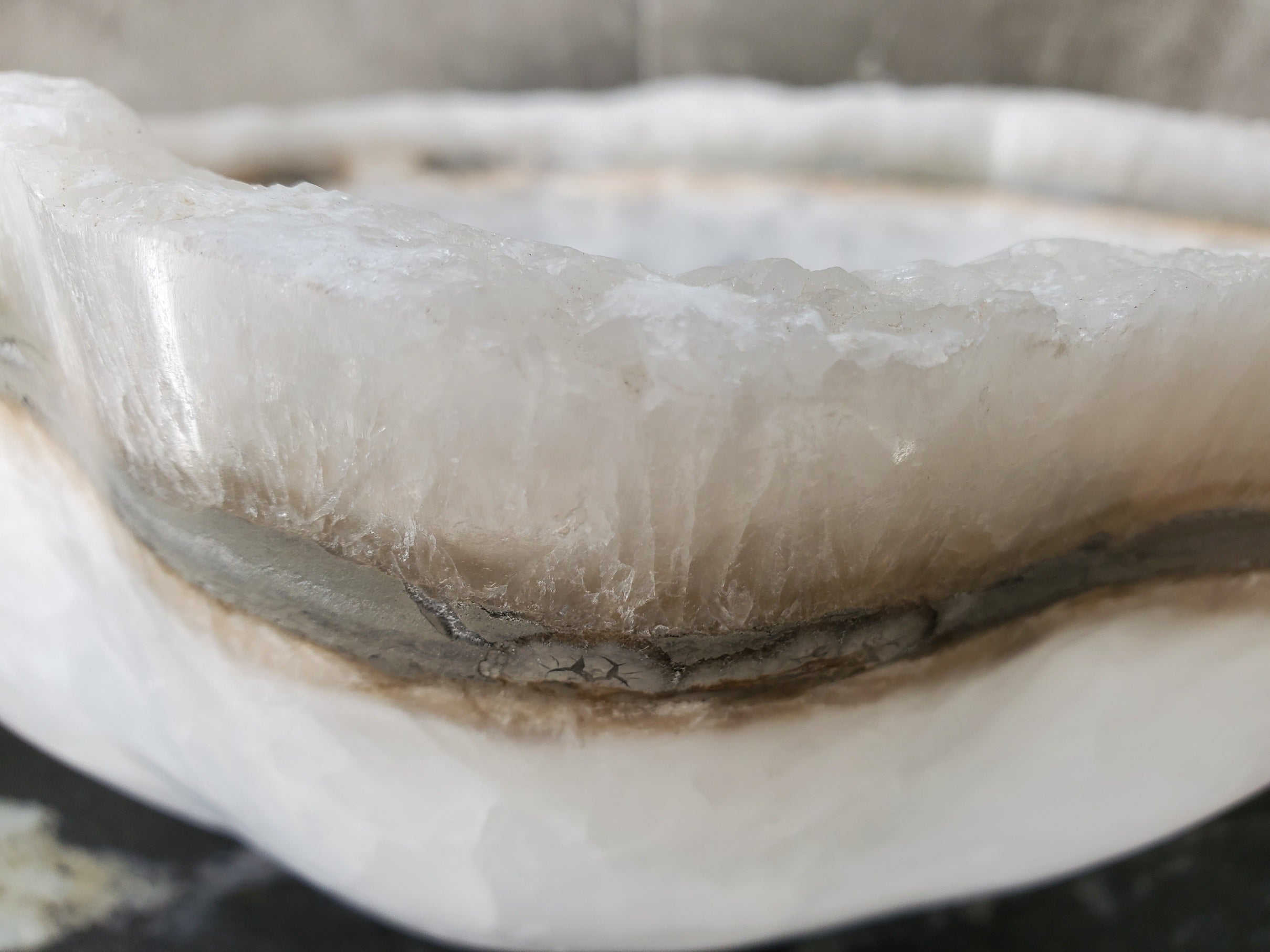 S33_48 White Onyx Bathroom Vessel Sink