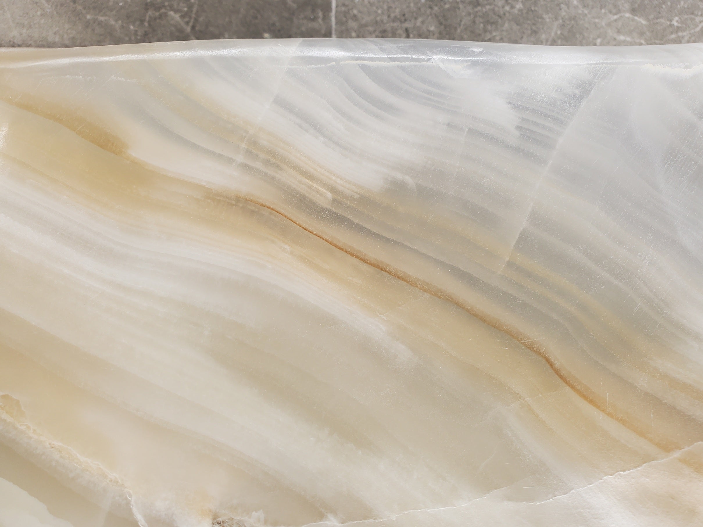S33_23 White Onyx Bathroom Vessel Sink
