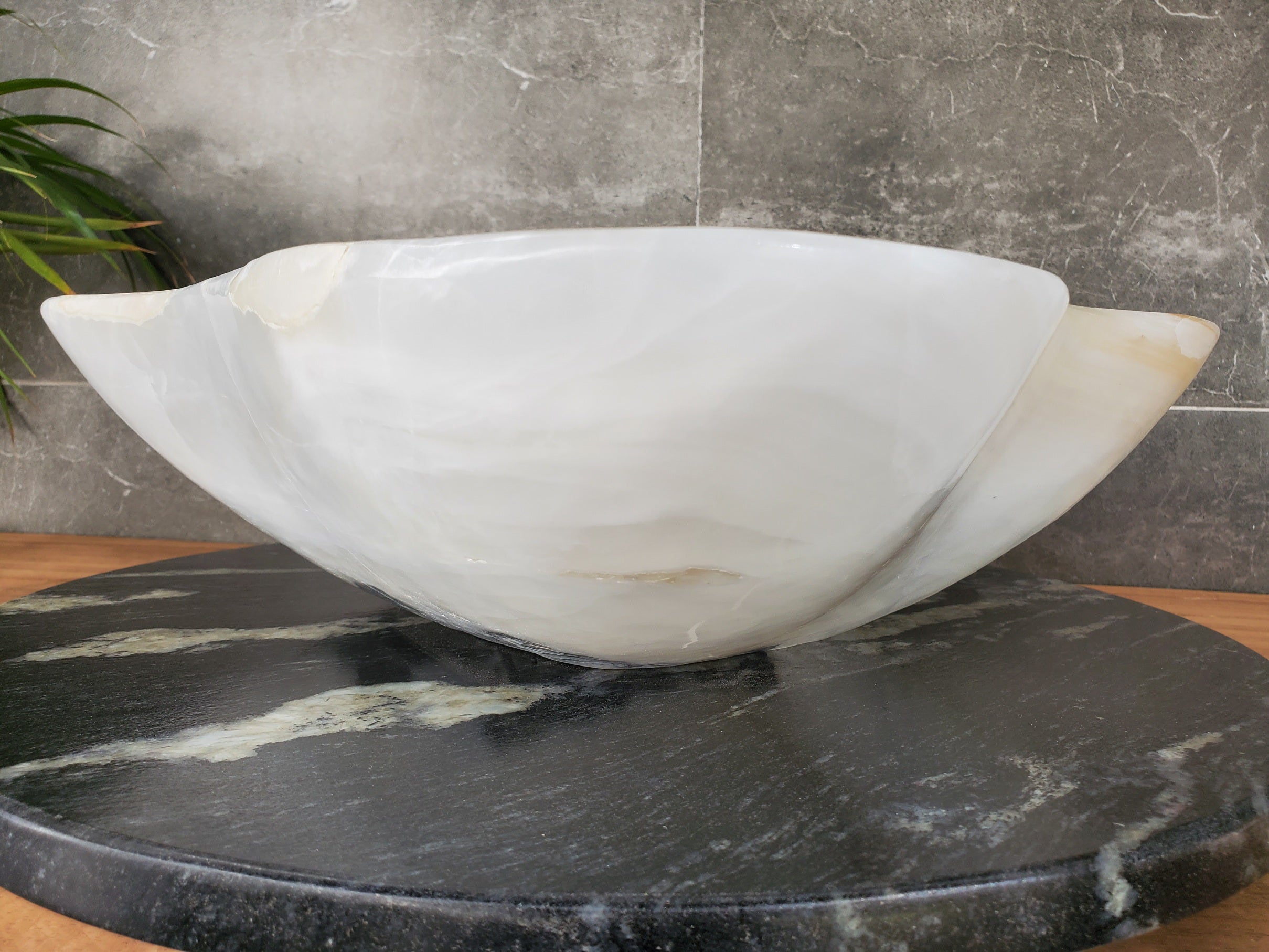 S33_28 White Onyx Bathroom Vessel Sink - 16 x 16 inch