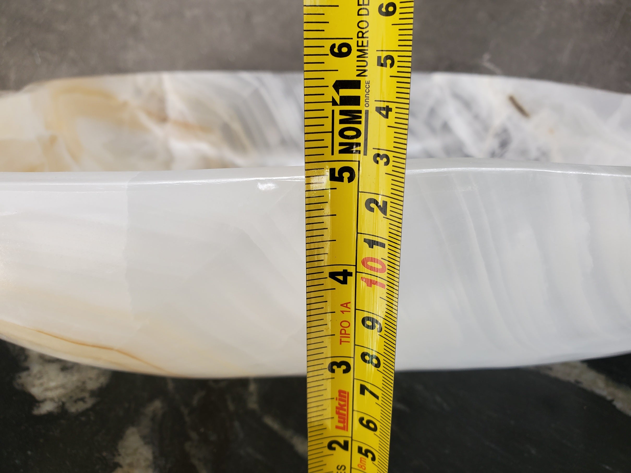 S33_24 White Onyx Bathroom Vessel Sink - 16.5 x 16.5 inch