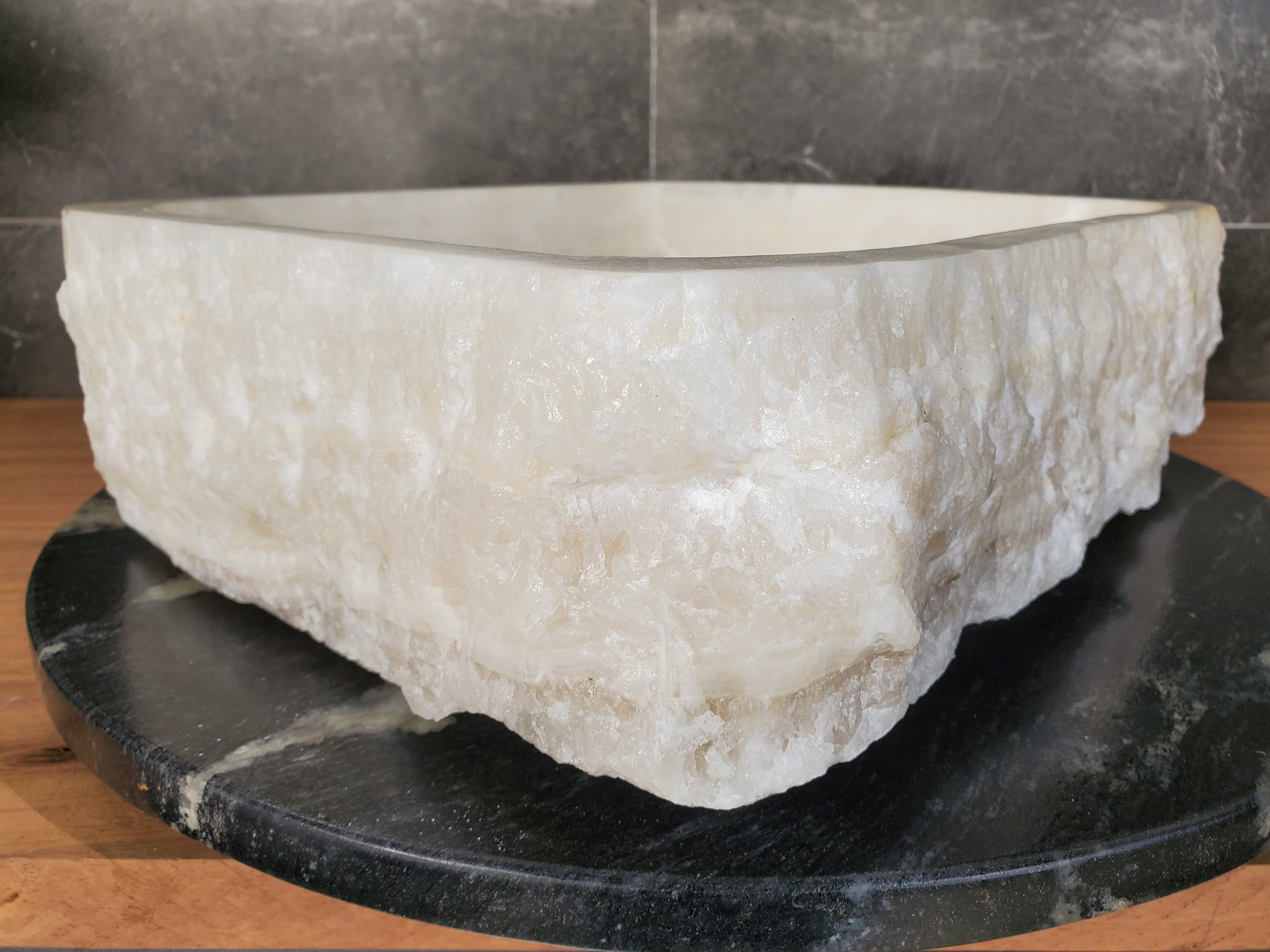 S34_09 Onyx Stone Vessel Bathroom Sink - 17 x 12.8 inch