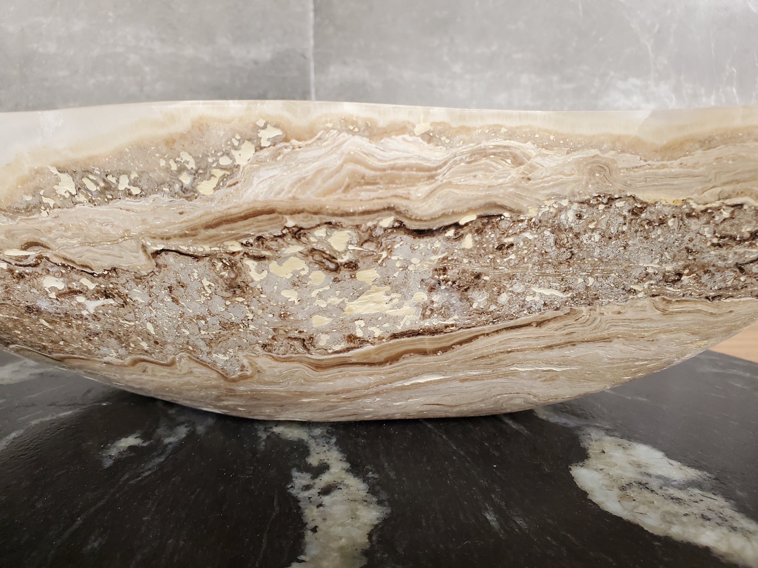 S33_39 Onyx Stone Vessel Bathroom Sink