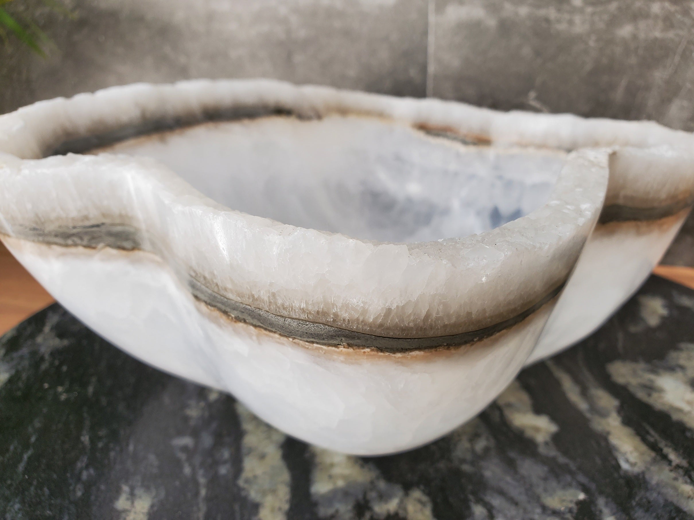 S33_48 White Onyx Bathroom Vessel Sink