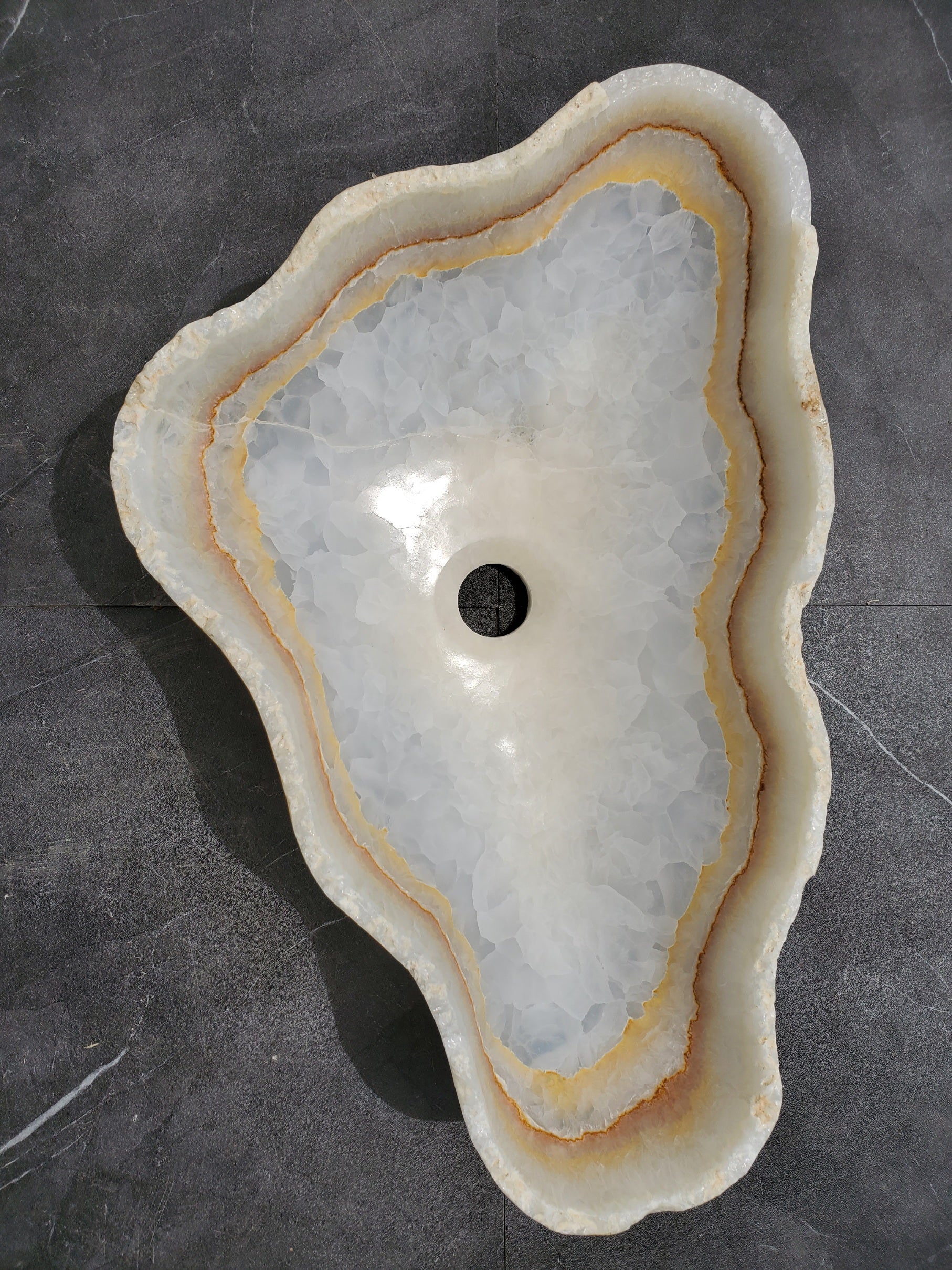 S31_39 Onyx Stone Vessel Bathroom Sink - 22 x 13.5 inch