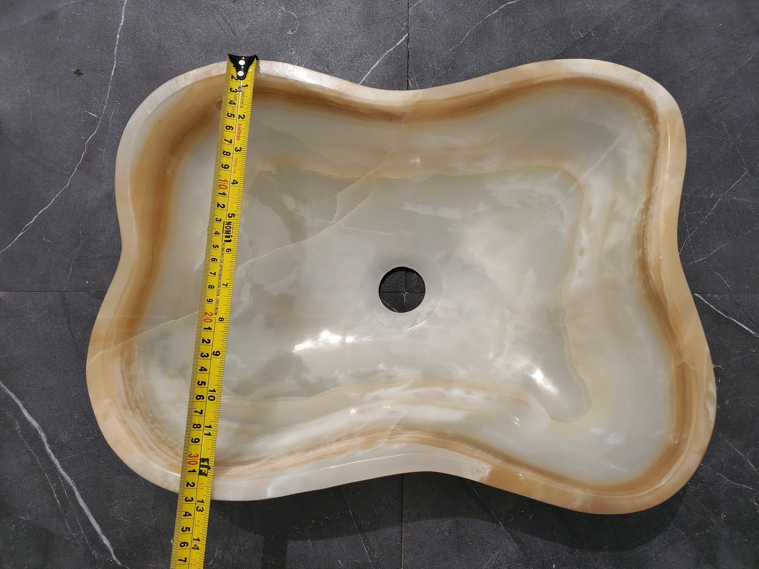 S32_14 Onyx Stone Vessel Bathroom Sink - 17.5 x 13 inch
