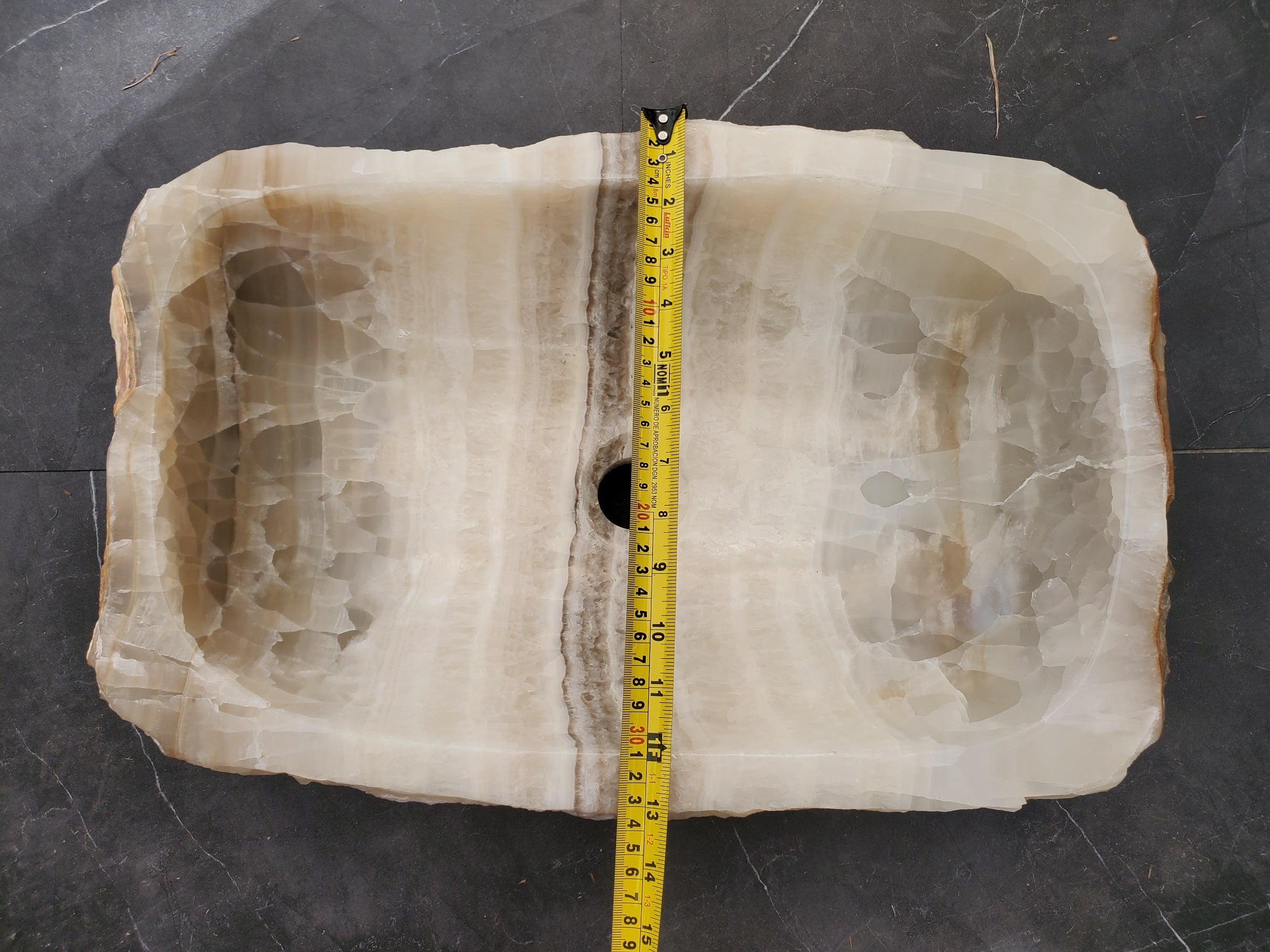 S33_09 Onyx Stone Vessel Sink - 19.5 x 13 inch
