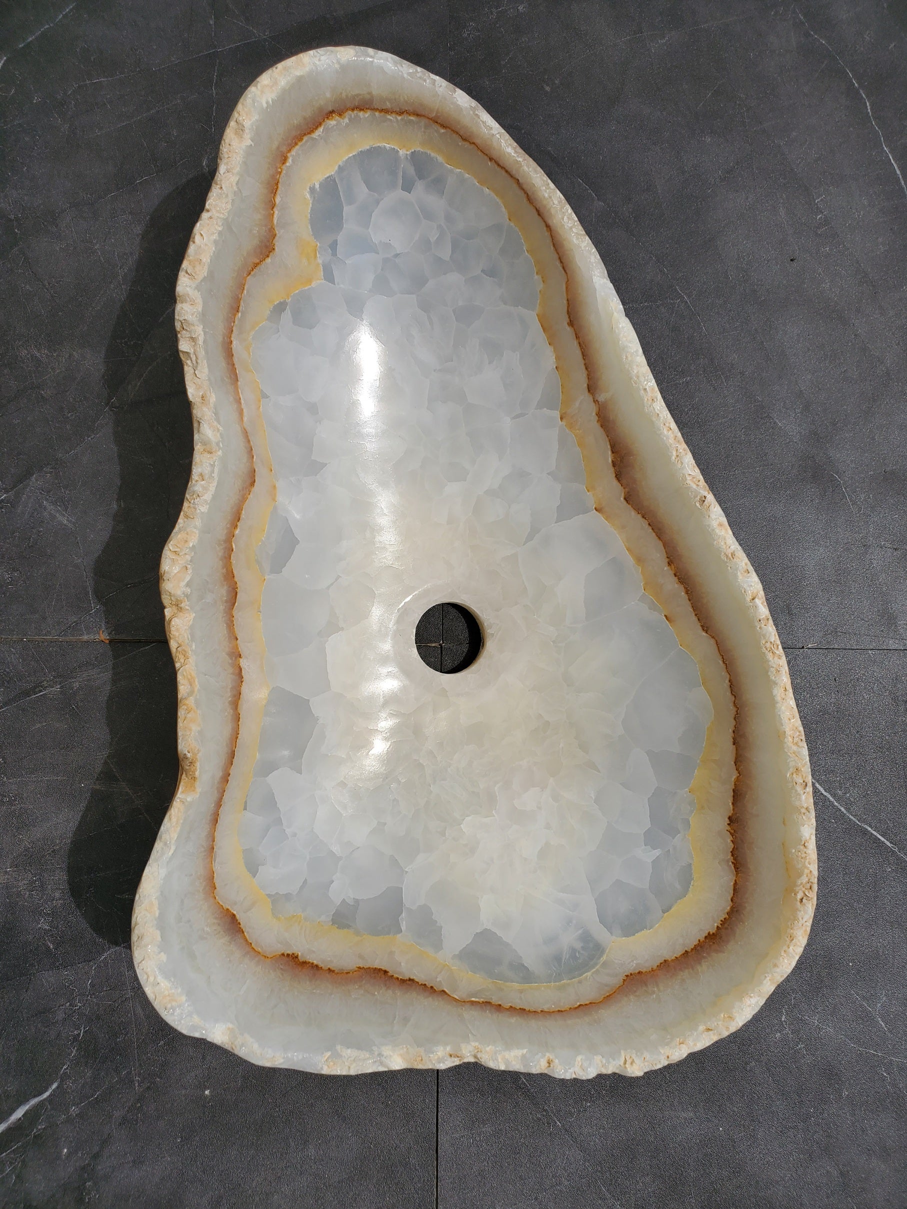 S31_38 Onyx Stone Vessel Bathroom Sink - 19 x 13 inch