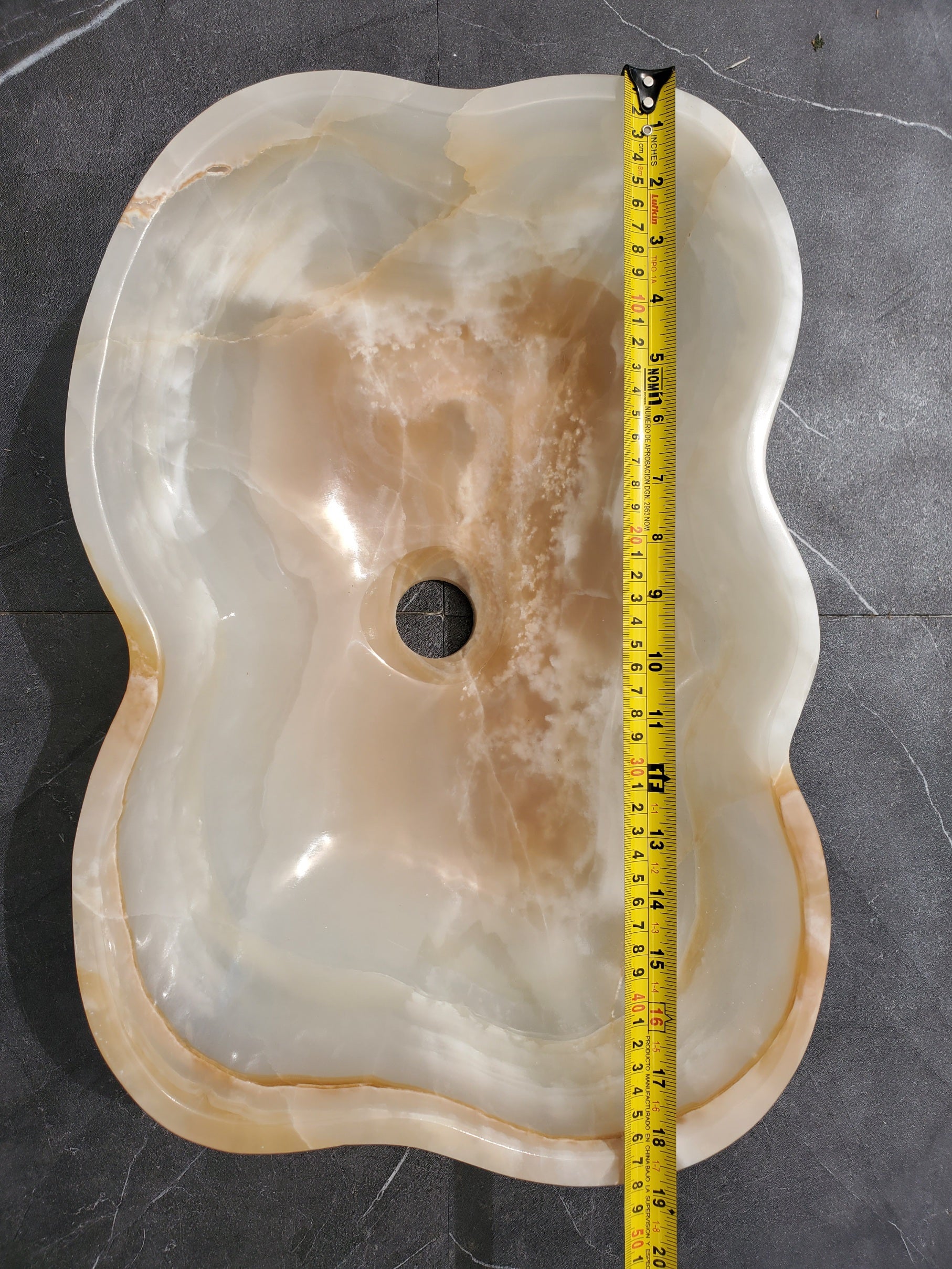 S32_15 Onyx Stone Vessel Bathroom Sink- 19 x 13.5 inch