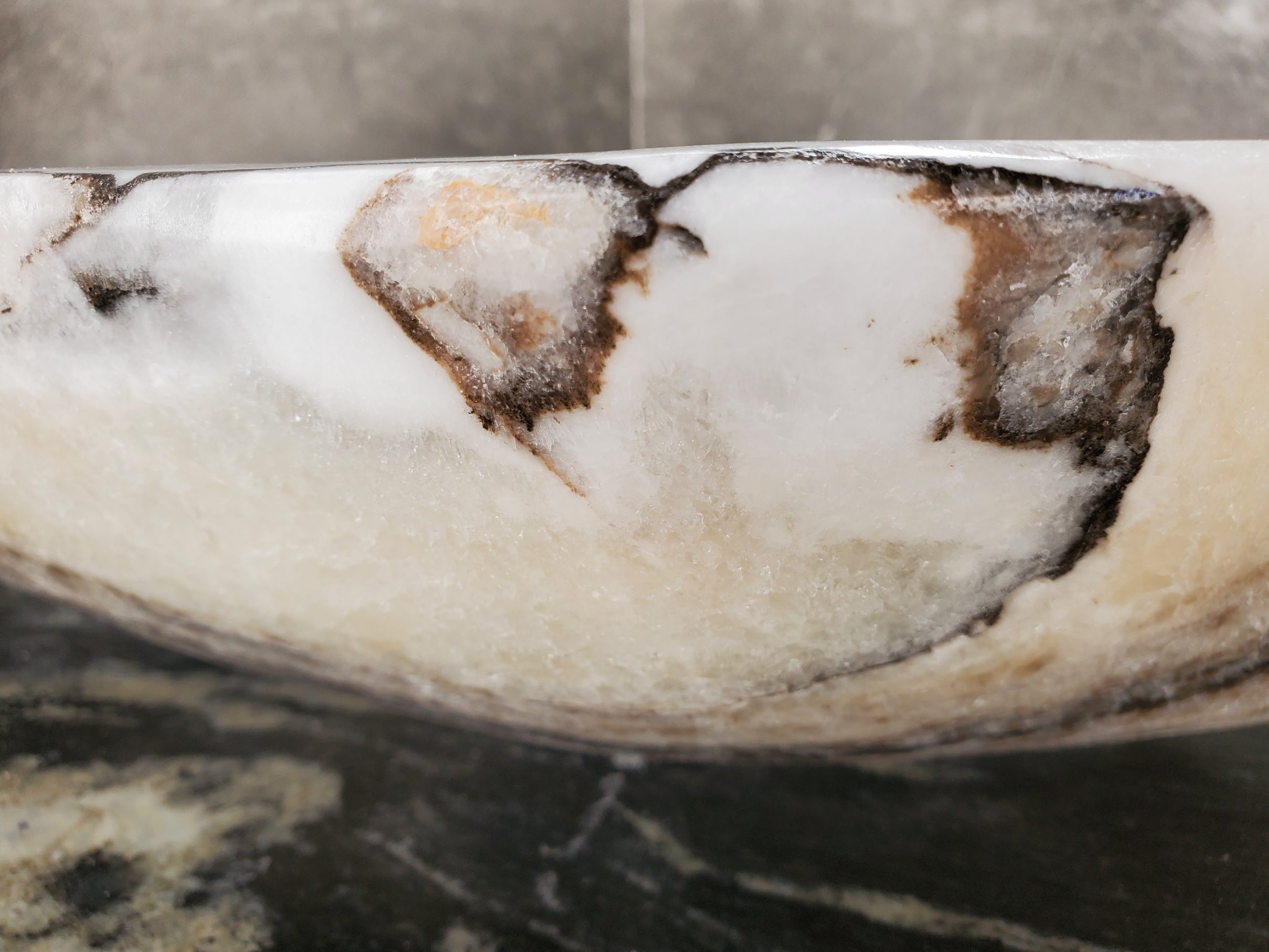 S32_23 Onyx Stone Vessel Bathroom Sink - 16.5 x 13.5 inch