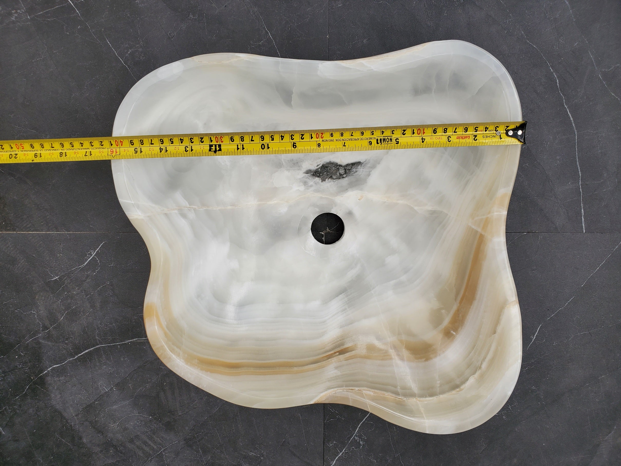 S33_28 White Onyx Bathroom Vessel Sink