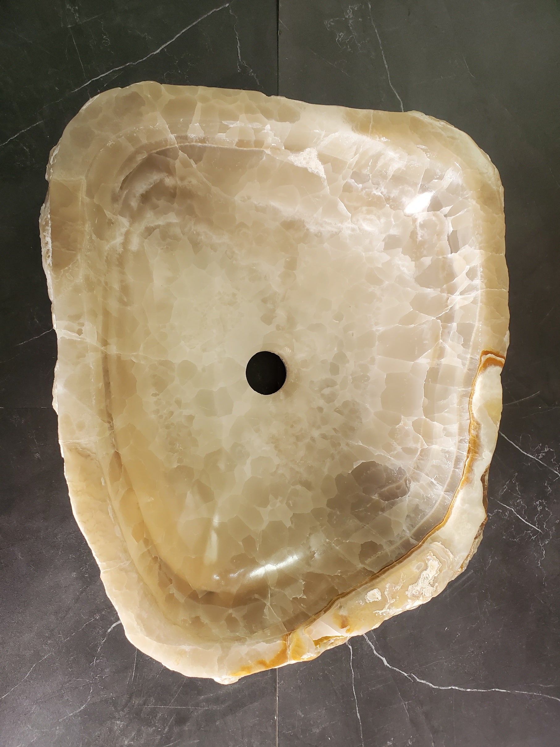 S33_15 Onyx Stone Vessel Sink - 17 x 14 inch