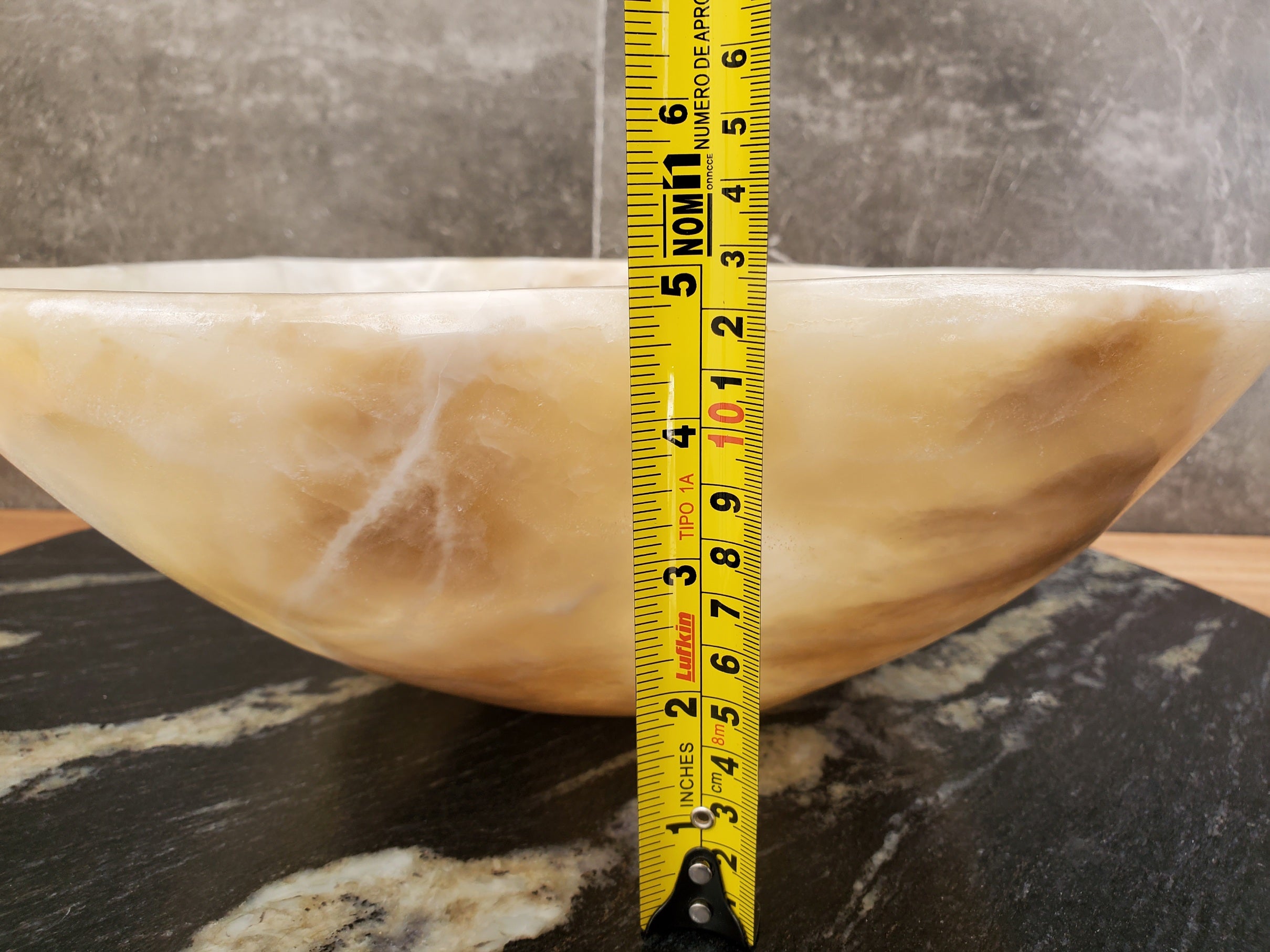 S32_22 Onyx Stone Vessel Bathroom Sink