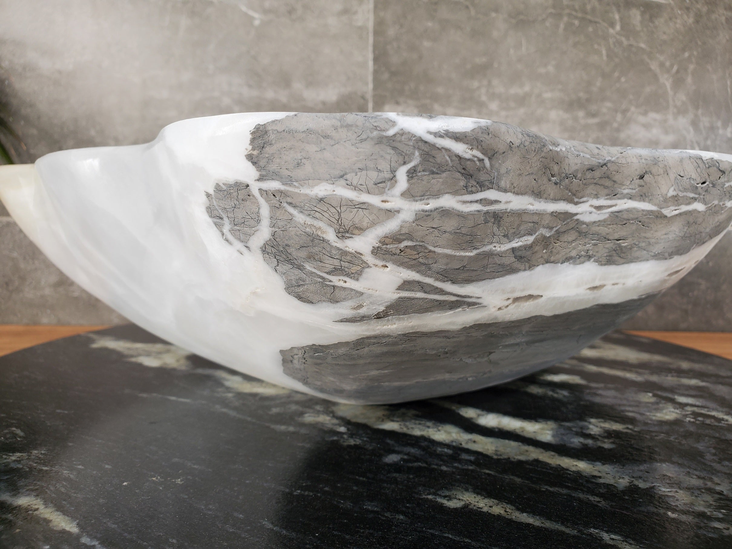 S33_29 White Onyx Bathroom Vessel Sink