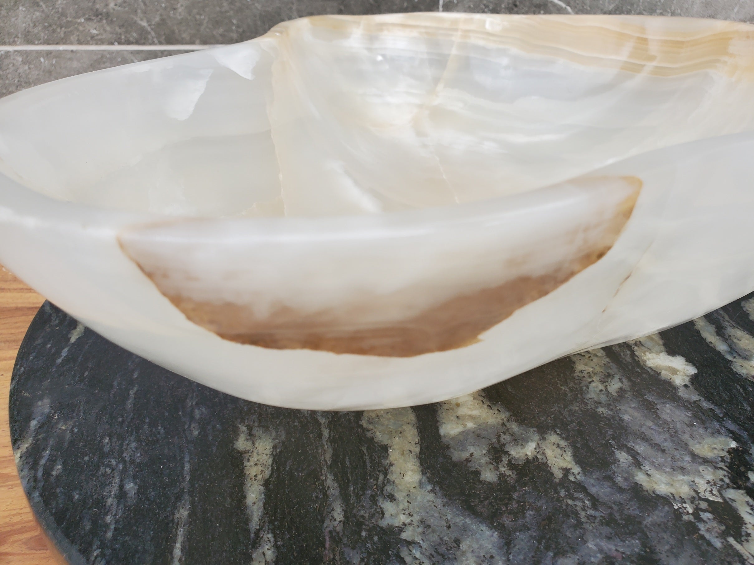 S32_11 Onyx Stone Vessel Bathroom Sink - 18 x 12 inch