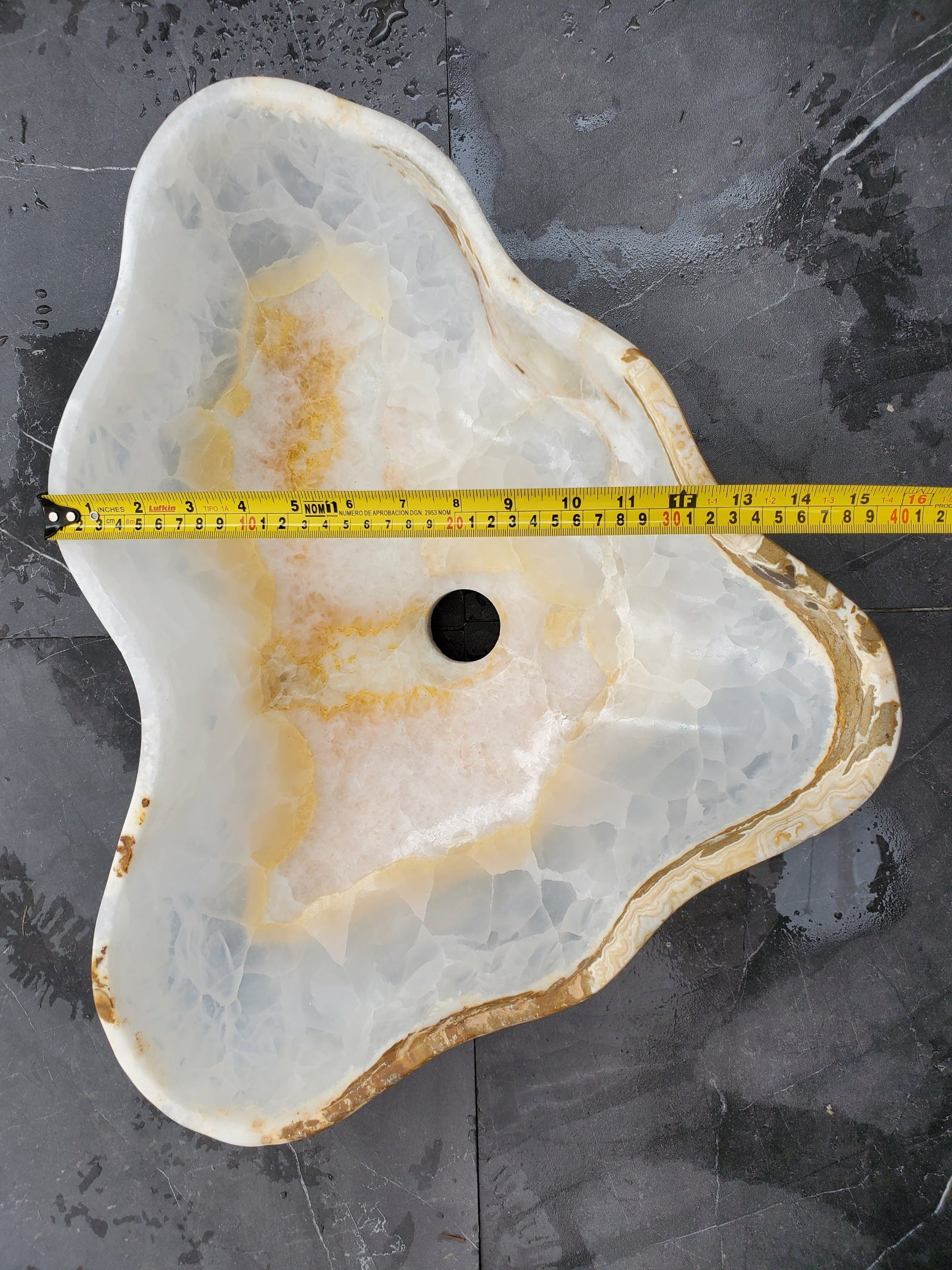 S32_10 Onyx Stone Vessel Bathroom Sink - 20 x 12.5 inch