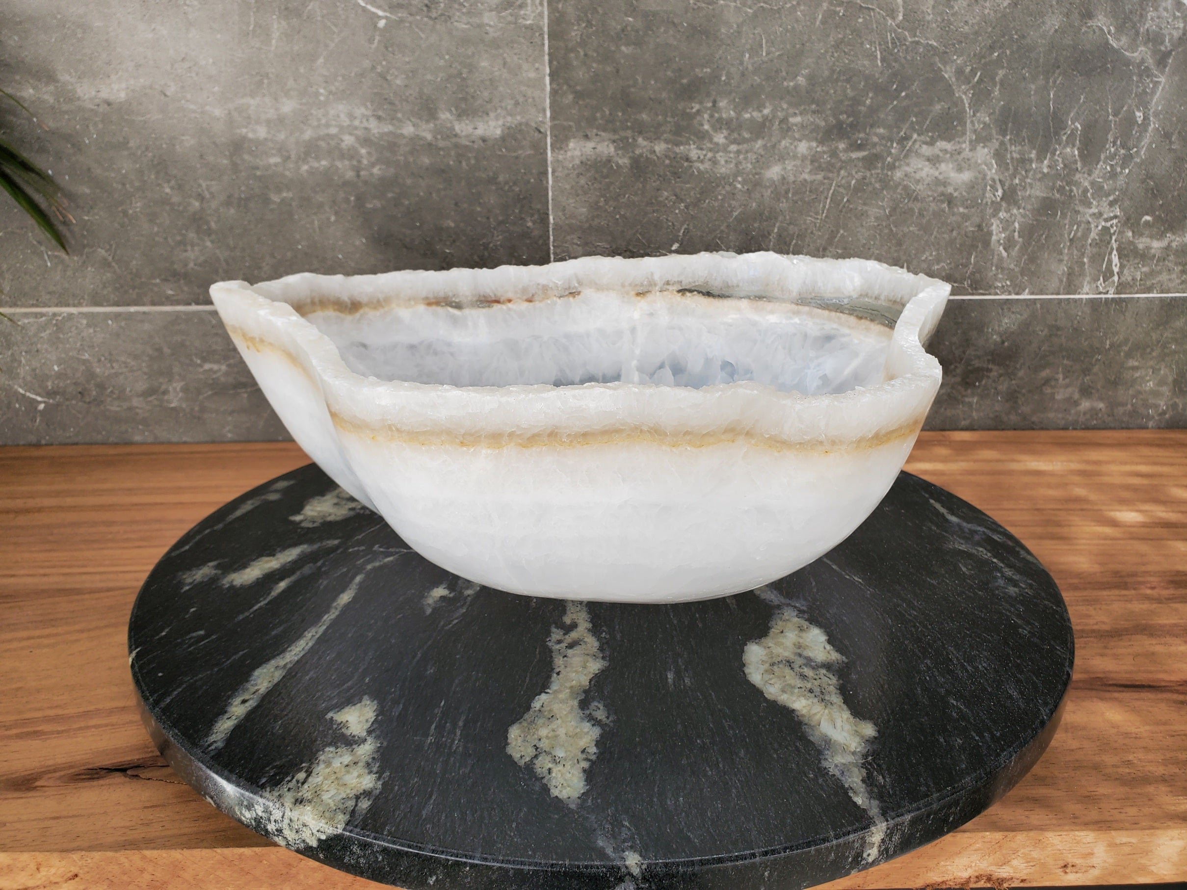 S33_49 White Onyx Bathroom Vessel Sink