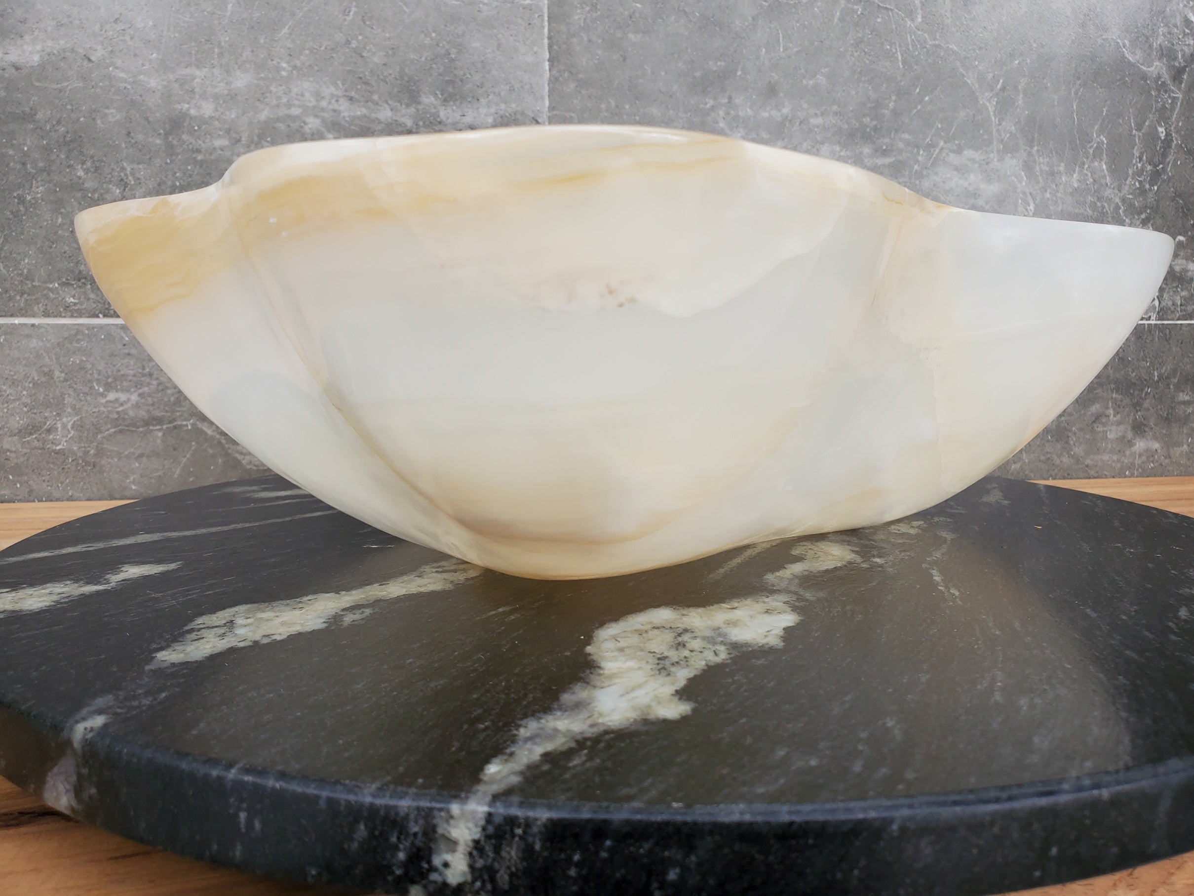 S32_11 Onyx Stone Vessel Bathroom Sink - 18 x 12 inch