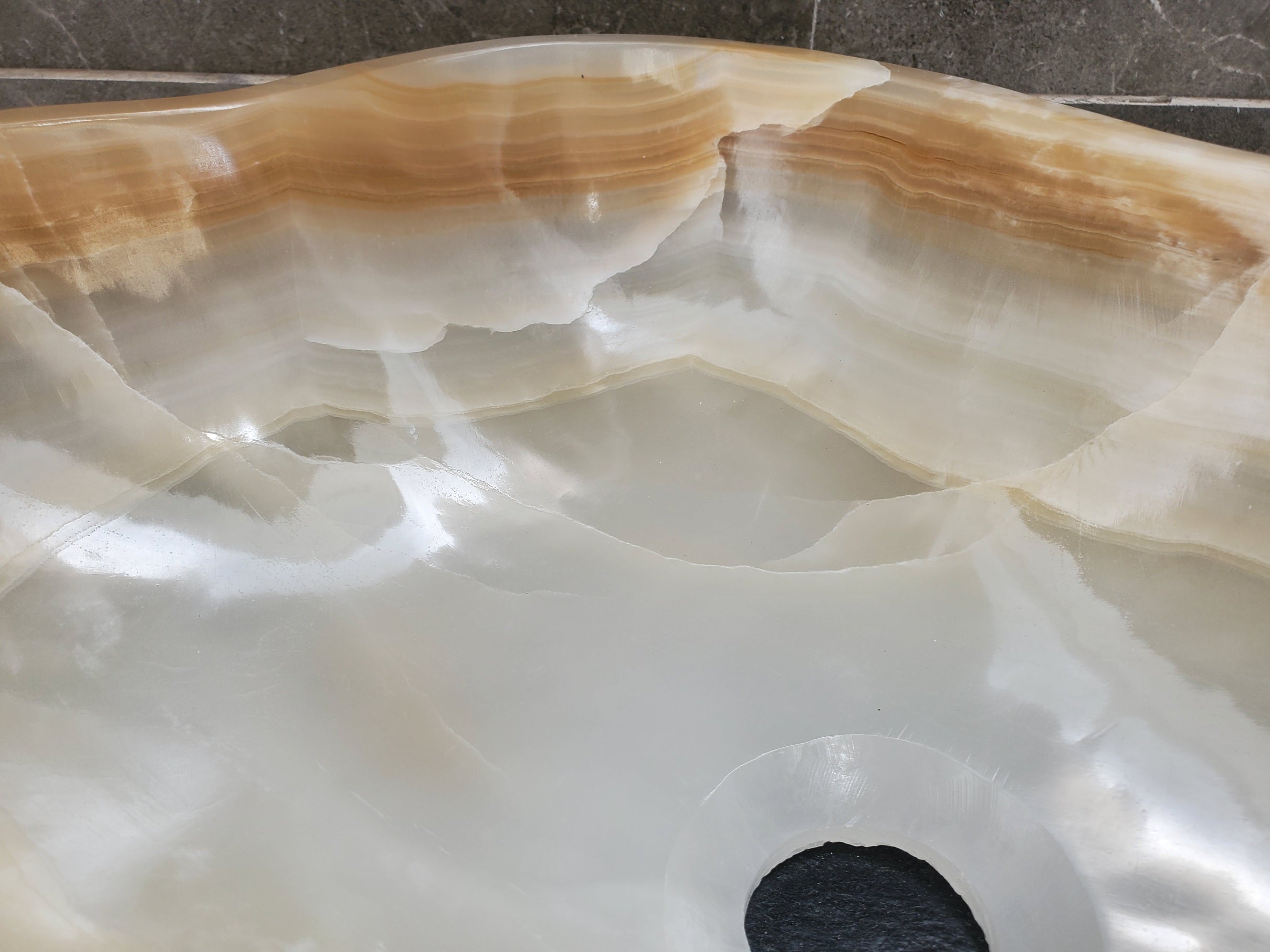 S32_14 Onyx Stone Vessel Bathroom Sink