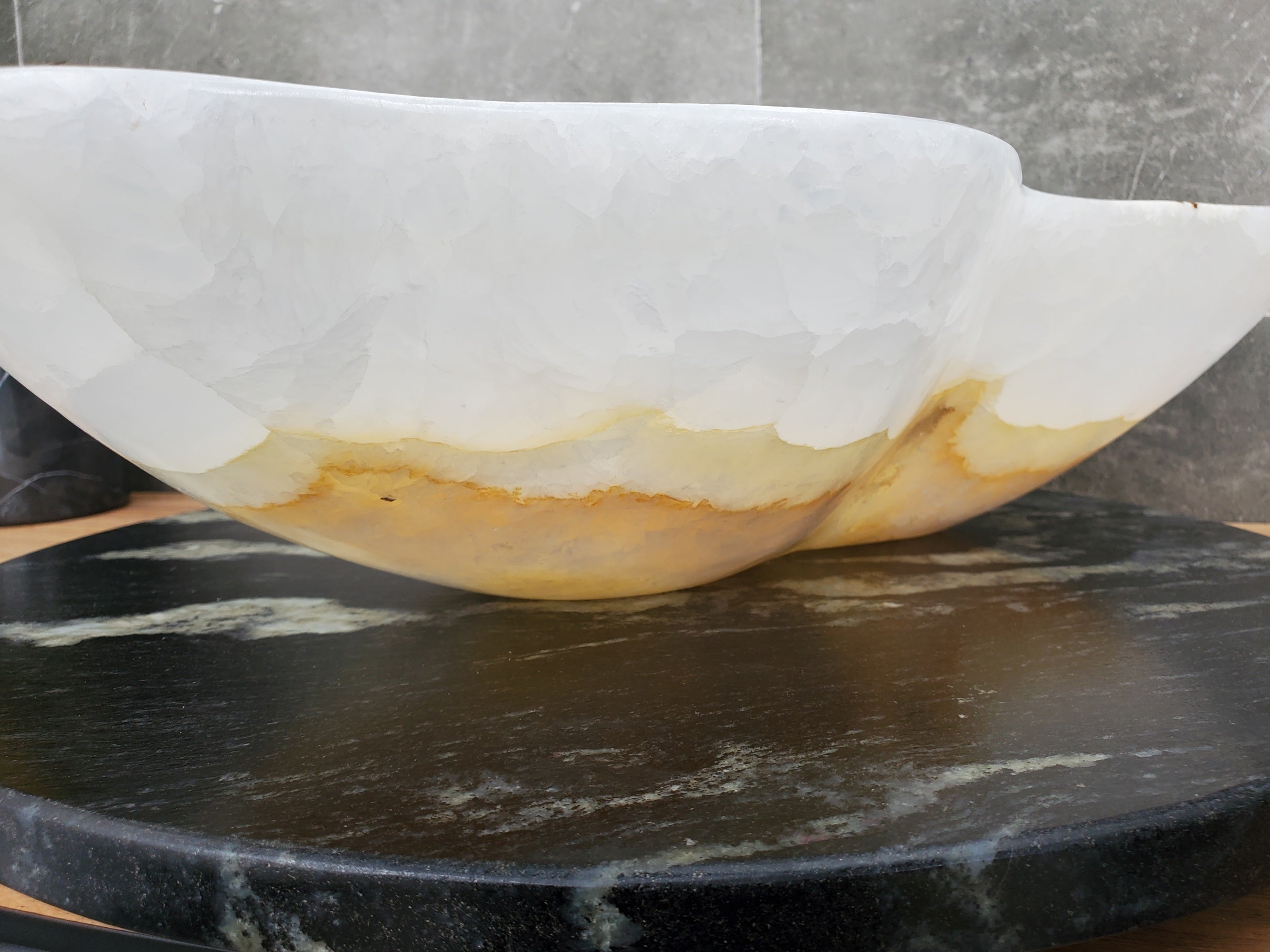 S32_10 Onyx Stone Vessel Bathroom Sink - 20 x 12.5 inch