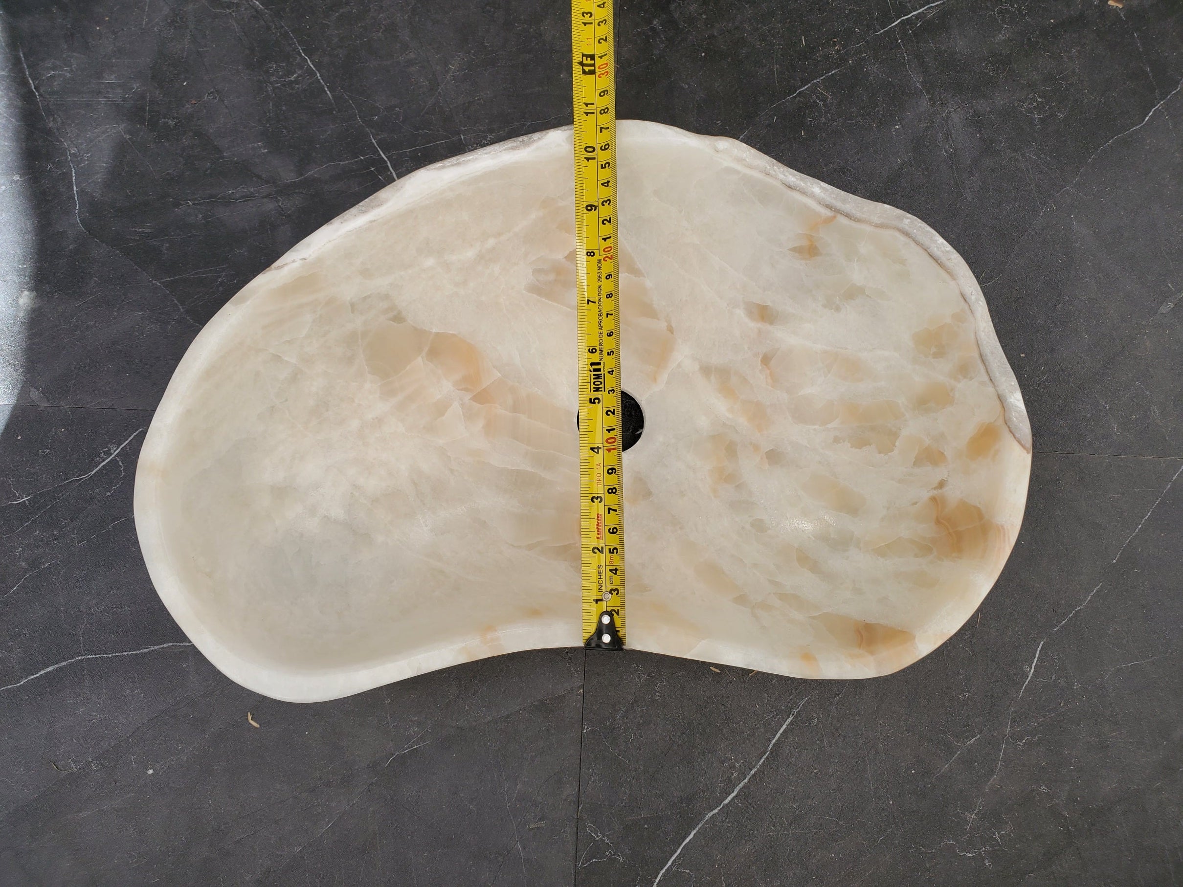 S33_33 Neutral White Onyx Bathroom Vessel Sink - 18 x 11 inch