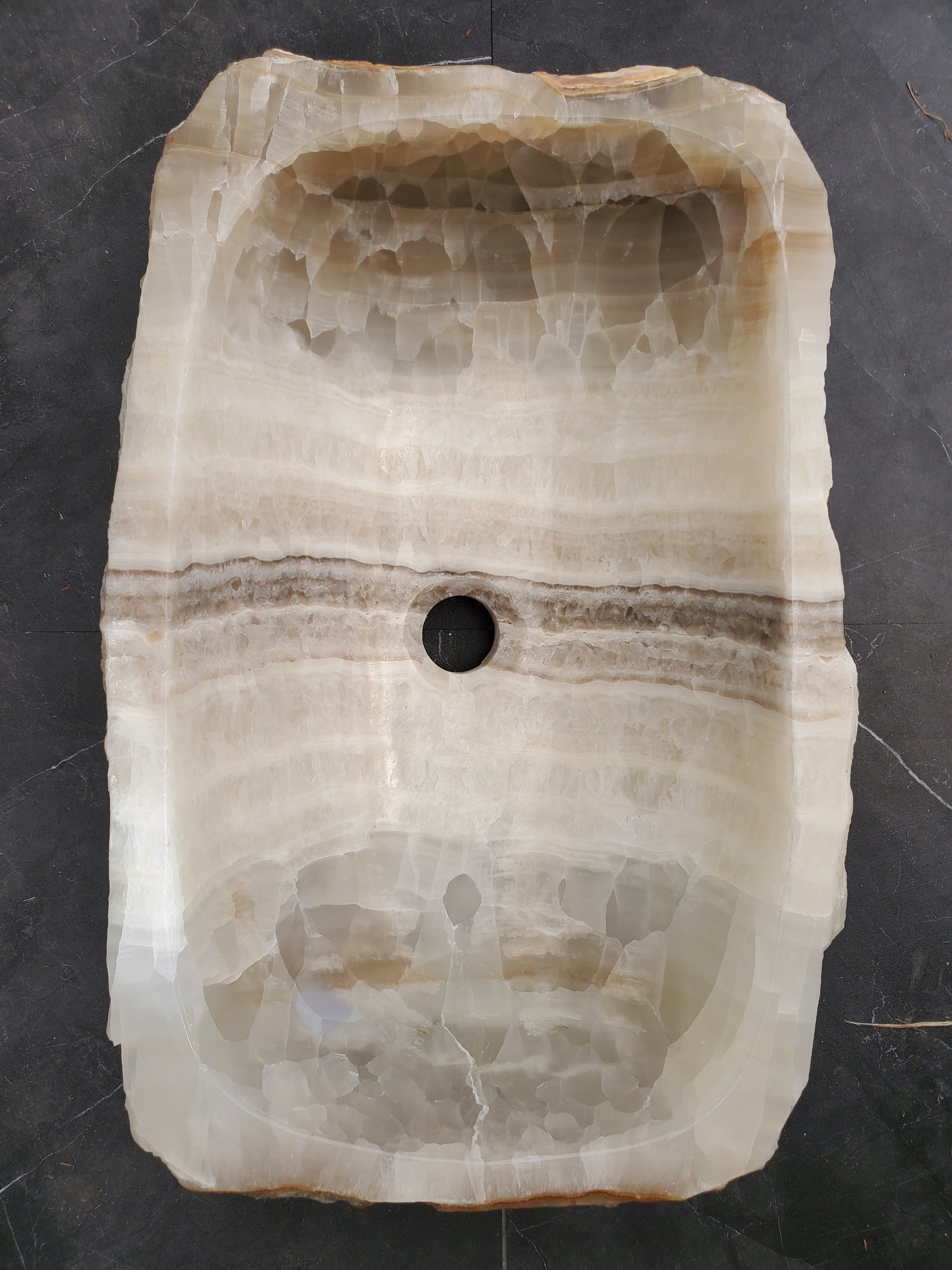 S33_09 Onyx Stone Vessel Sink - 19.5 x 13 inch