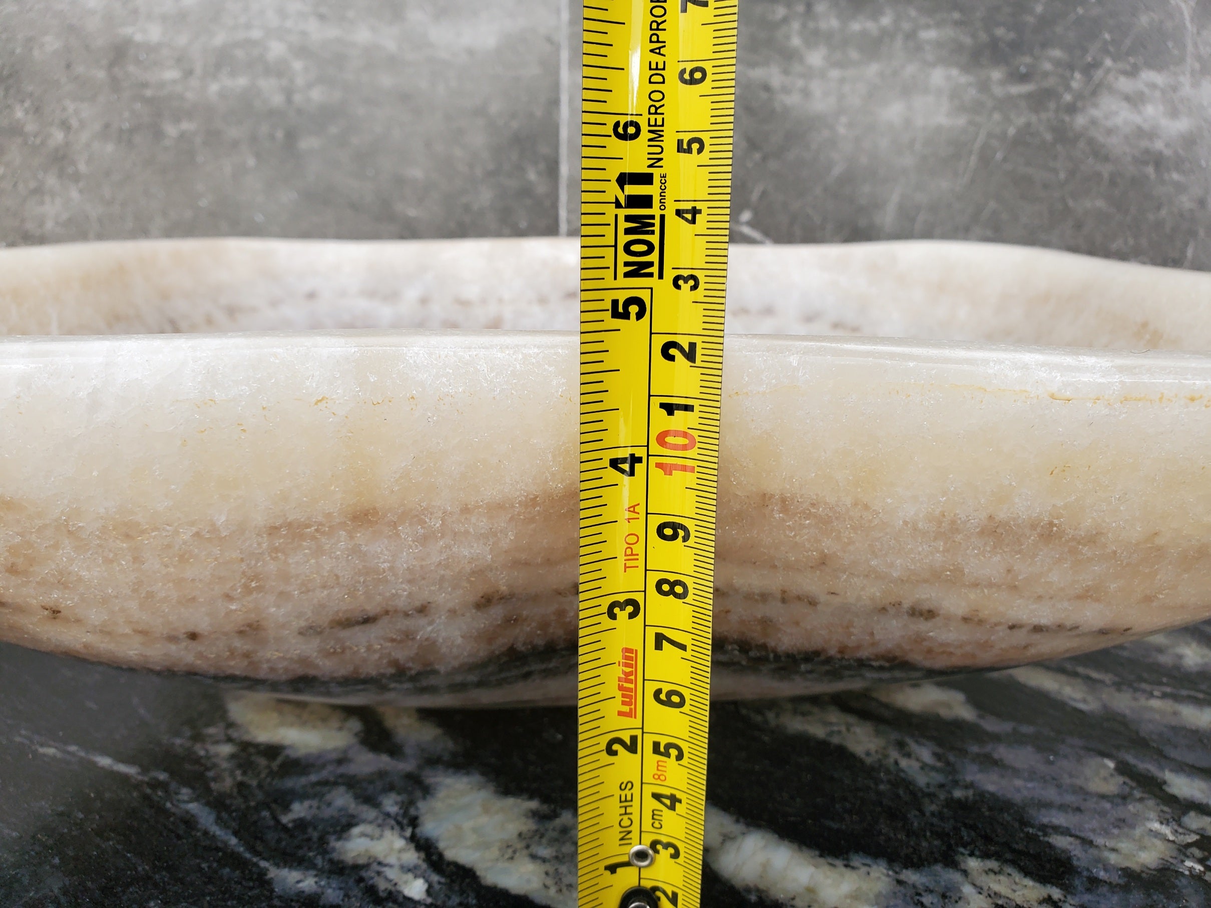 S32_12 Onyx Stone Vessel Bathroom Sink - 16.5 x 13.5 inch