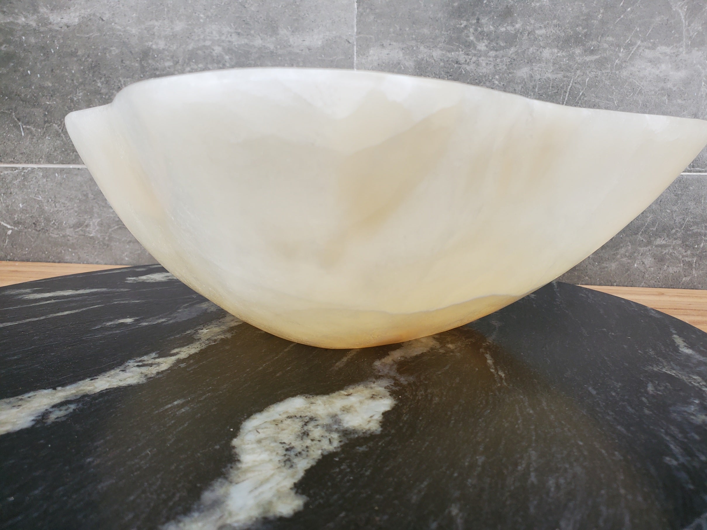 S32_04 Onyx Stone Vessel Bathroom Sink - 16.5 x 13 Inch