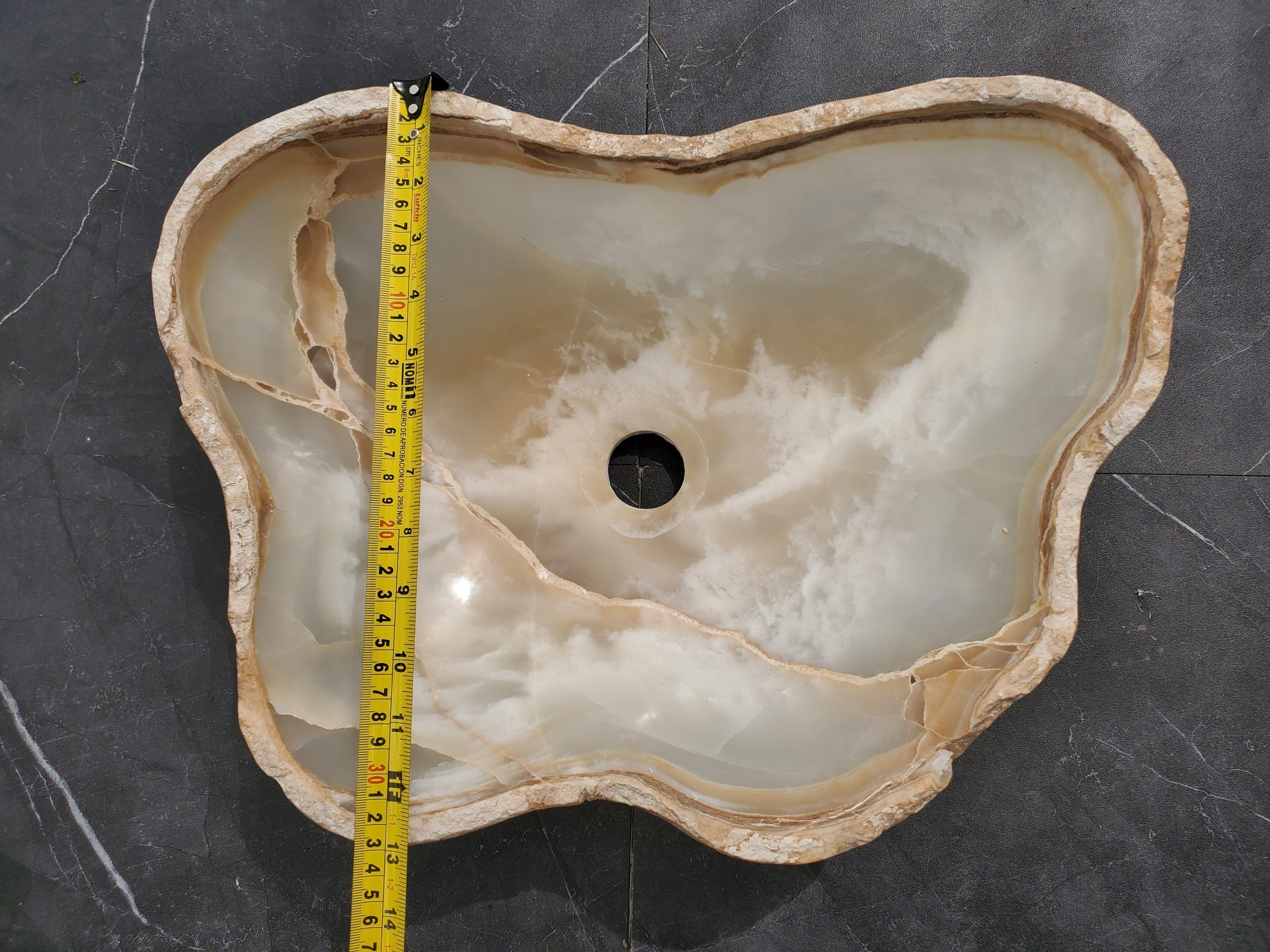 S32_20 Onyx Stone Vessel Bathroom Sink - 17.5 x 13 inch