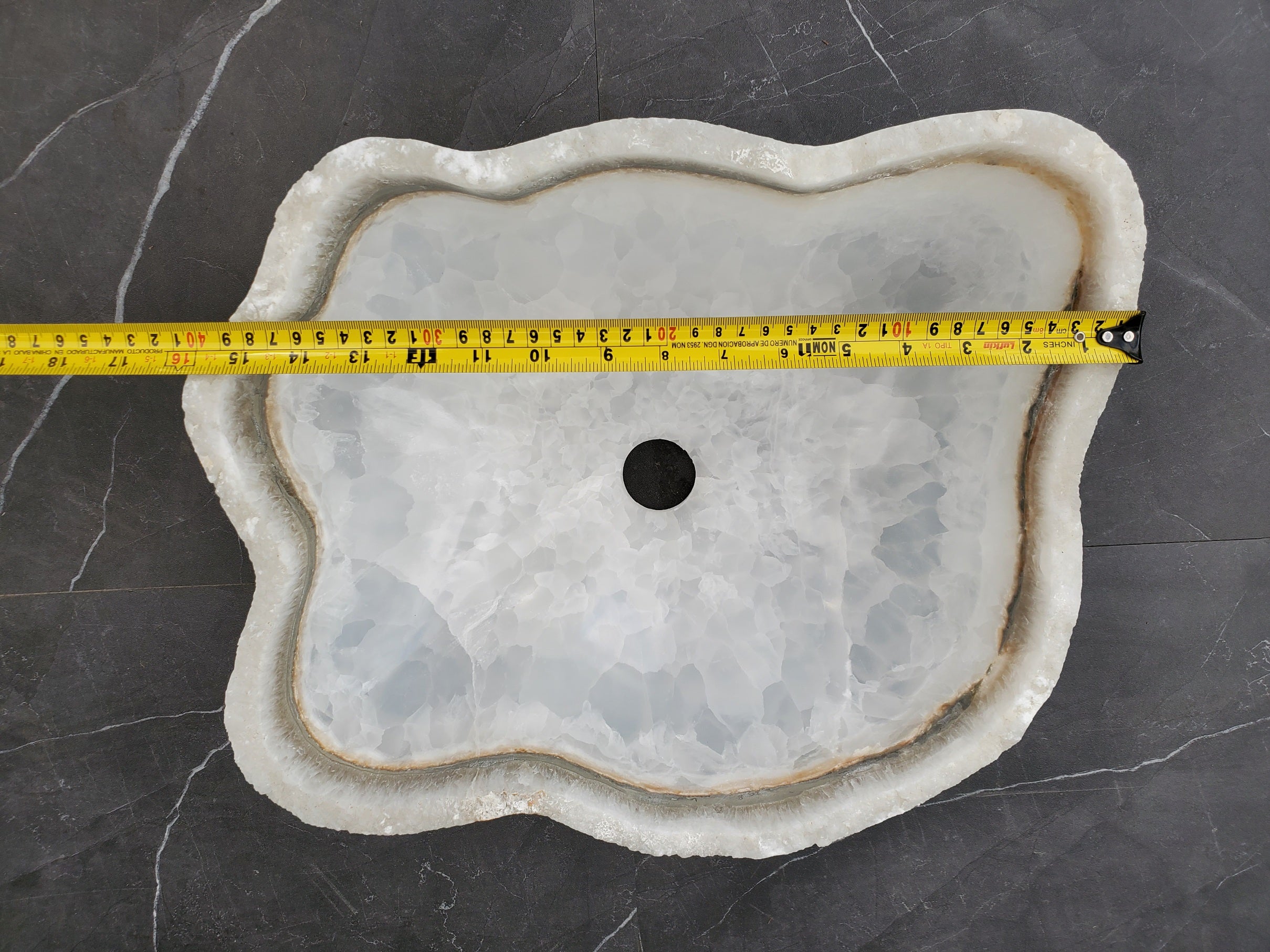 S33_48 White Onyx Bathroom Vessel Sink