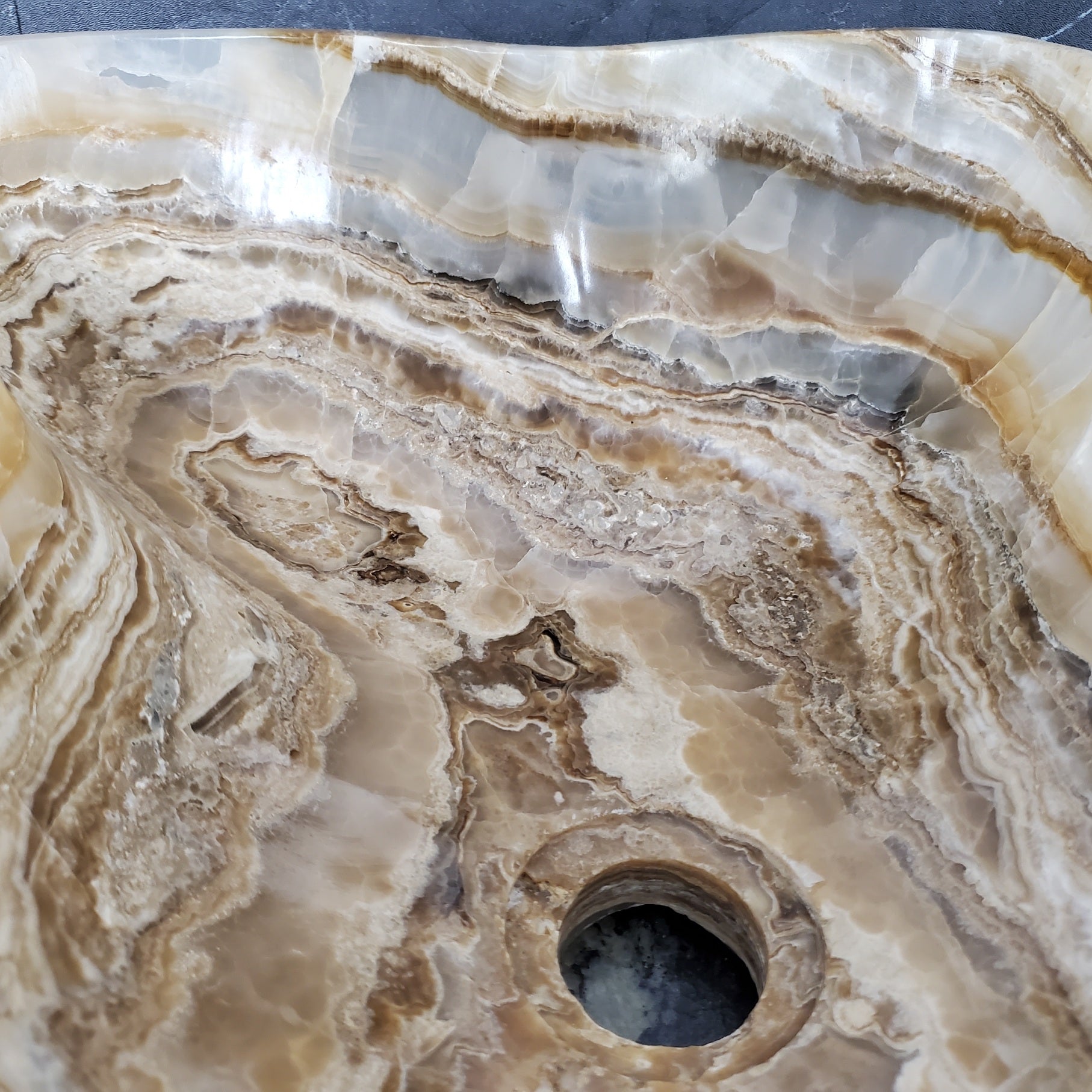 S28_04 Onyx Stone Bathroom Vessel Sink - 19 x 14 inch