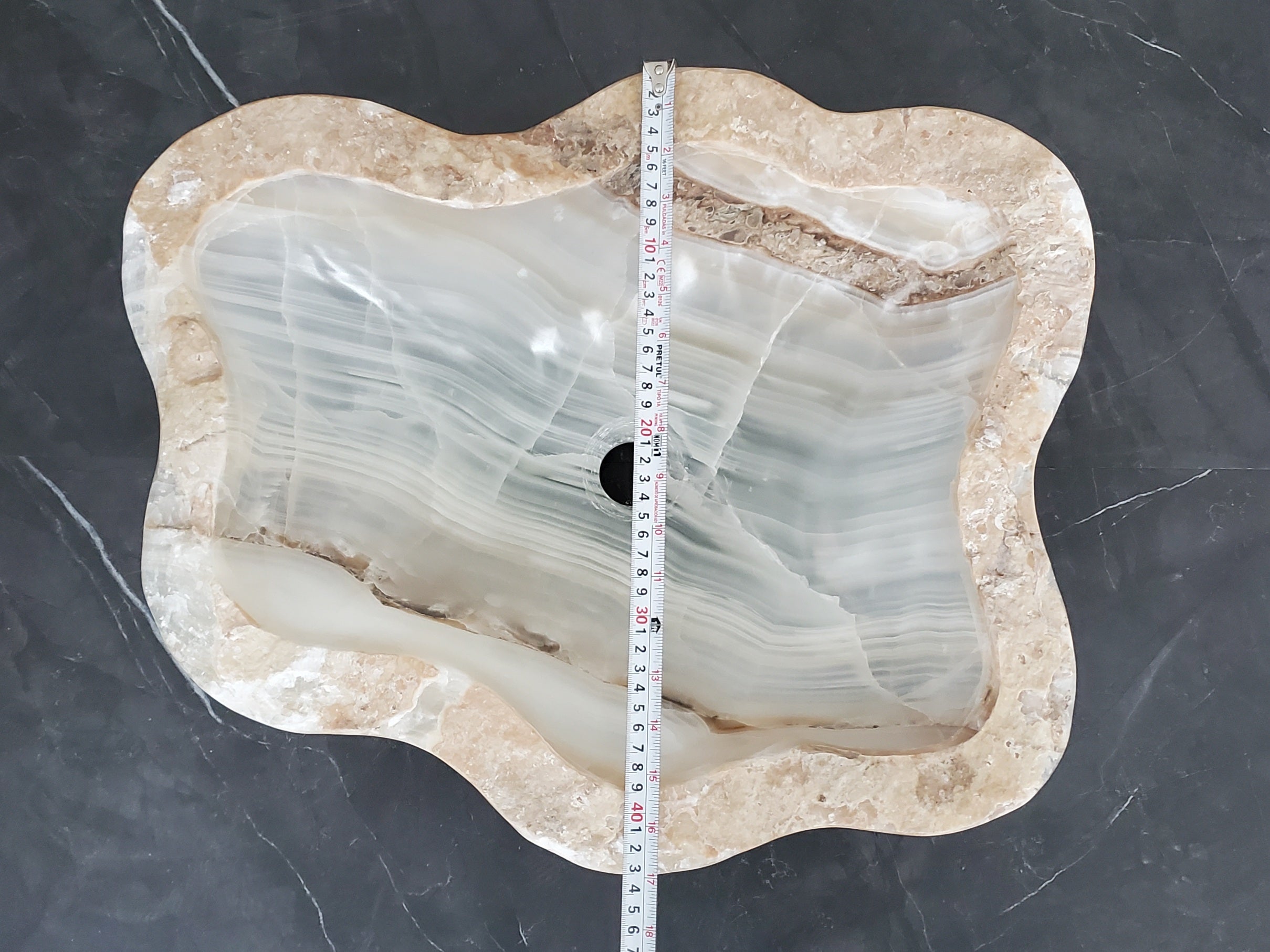 S28_02 Onyx Stone Bathroom Vessel Sink
