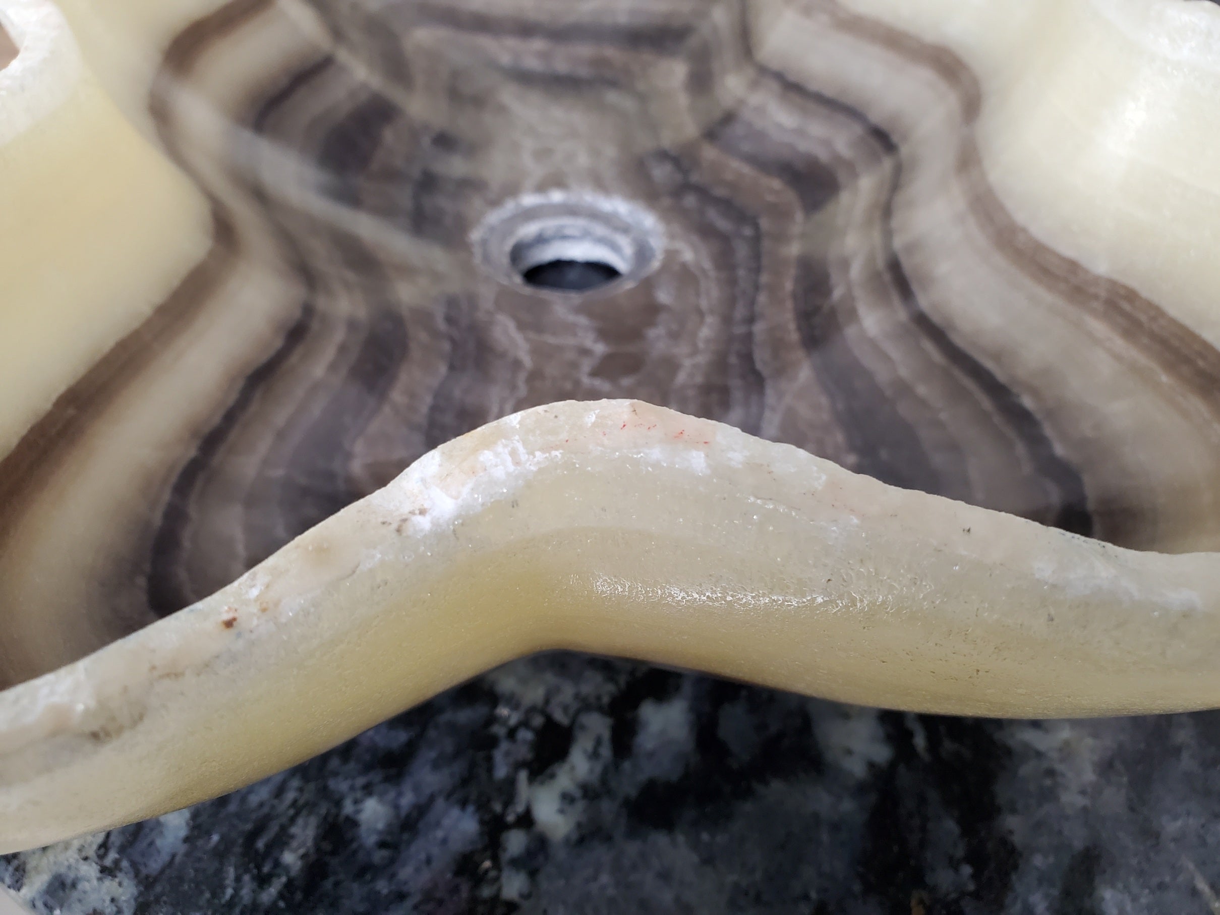 S28_05 Onyx Stone Bathroom Vessel Sink - 20 x 12.5 inch