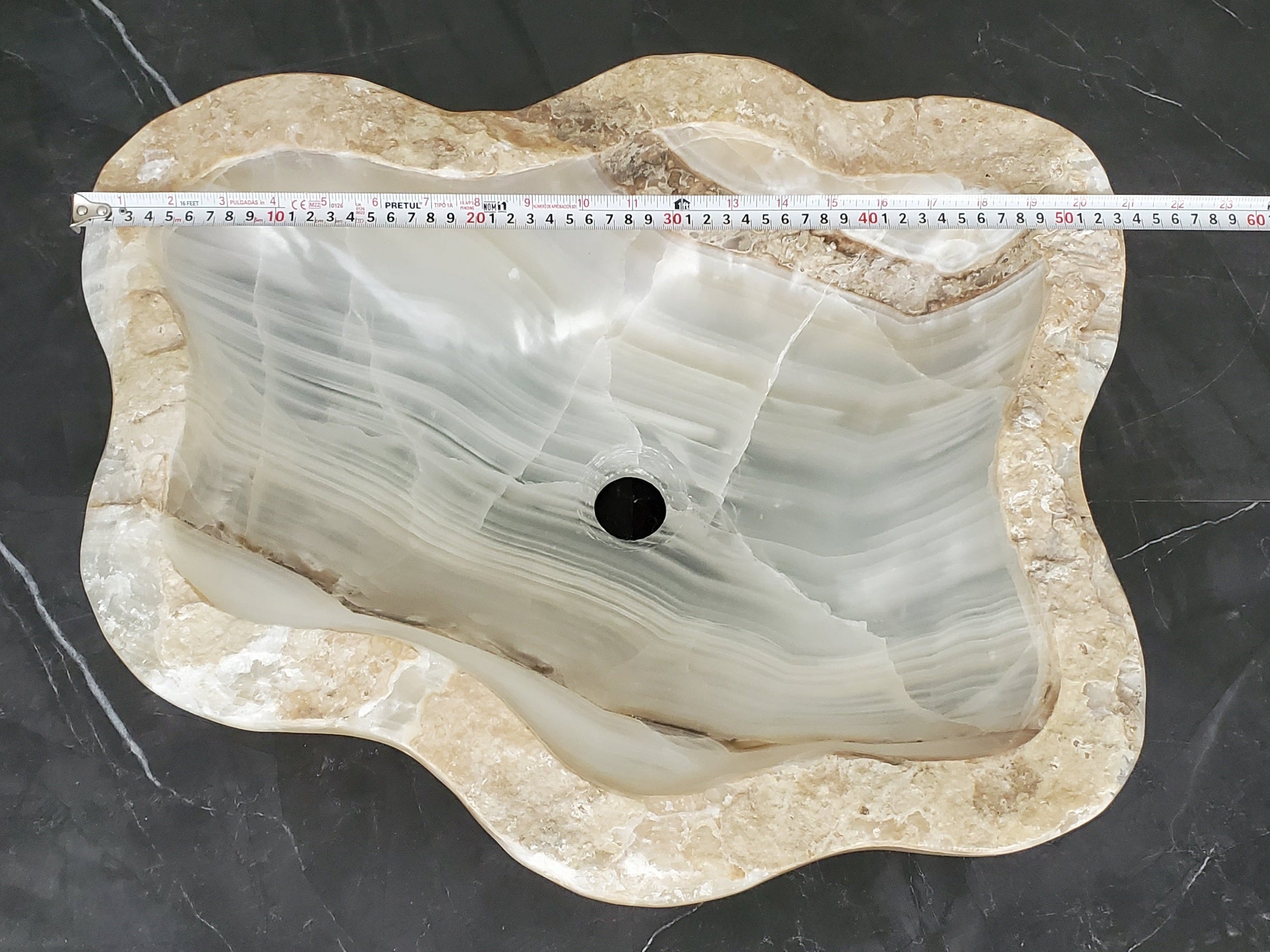 S28_02 Onyx Stone Bathroom Vessel Sink