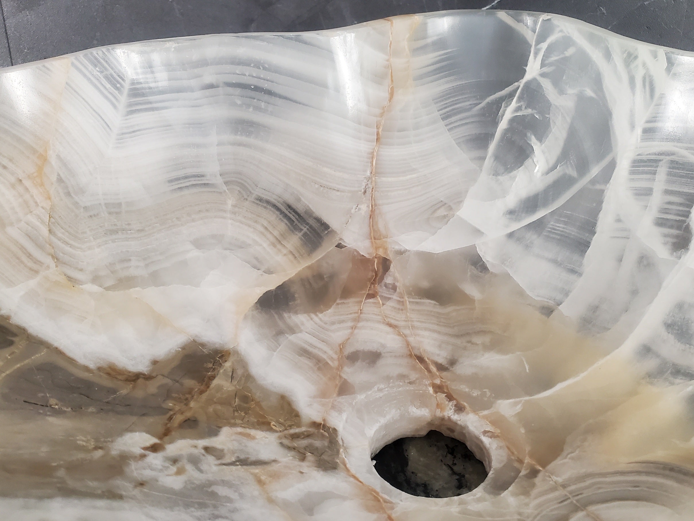 S28_01 Onyx Stone Bathroom Vessel Sink