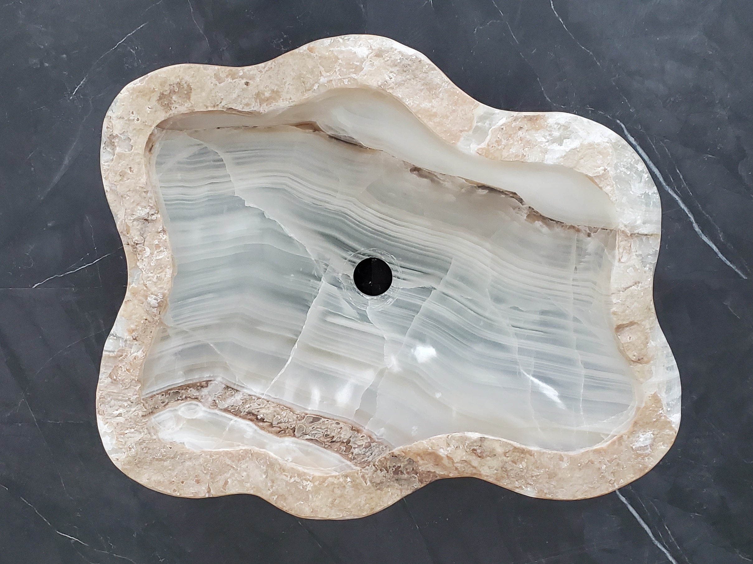 S28_02 Onyx Stone Bathroom Vessel Sink
