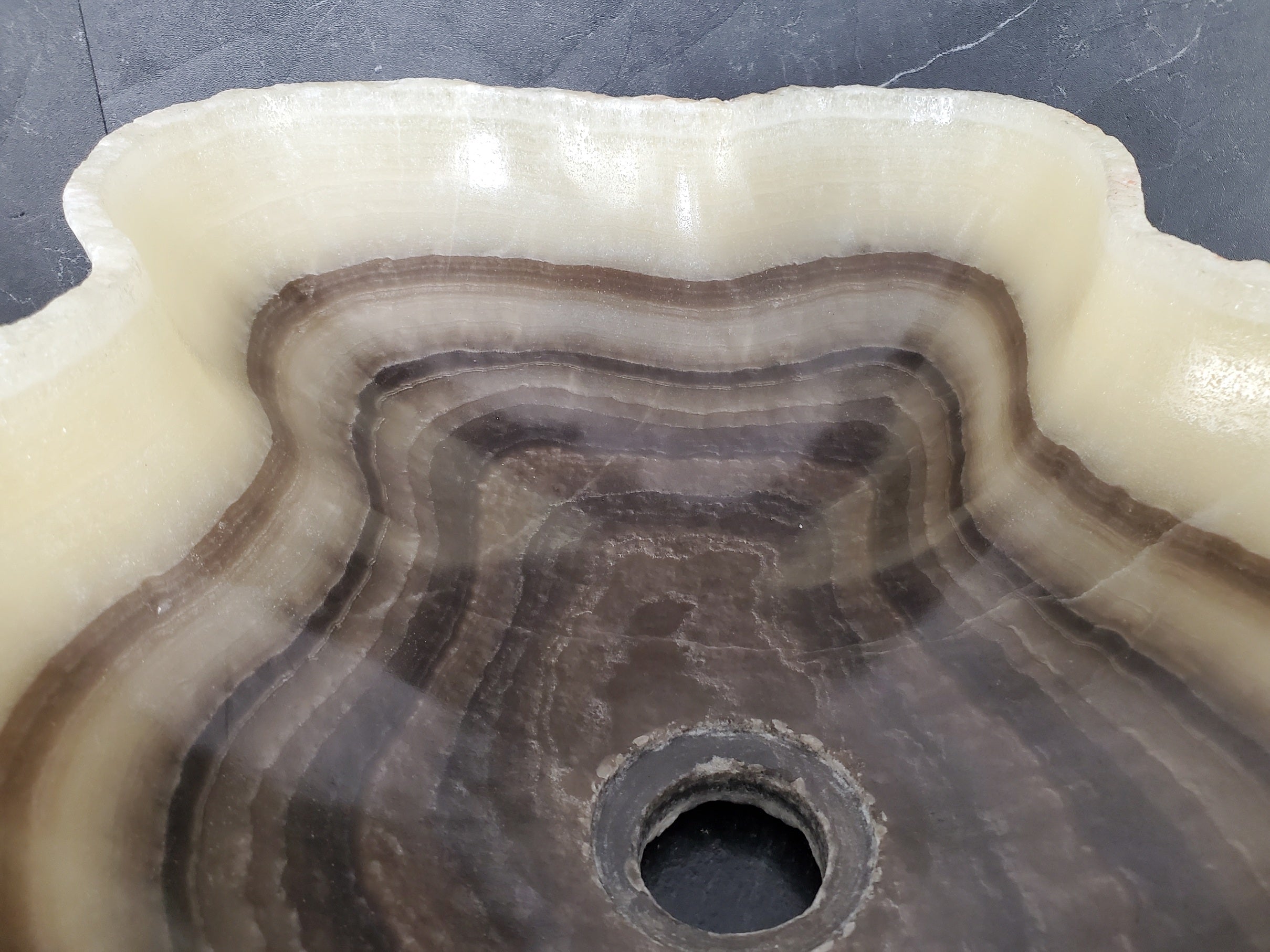S28_05 Onyx Stone Bathroom Vessel Sink - 20 x 12.5 inch