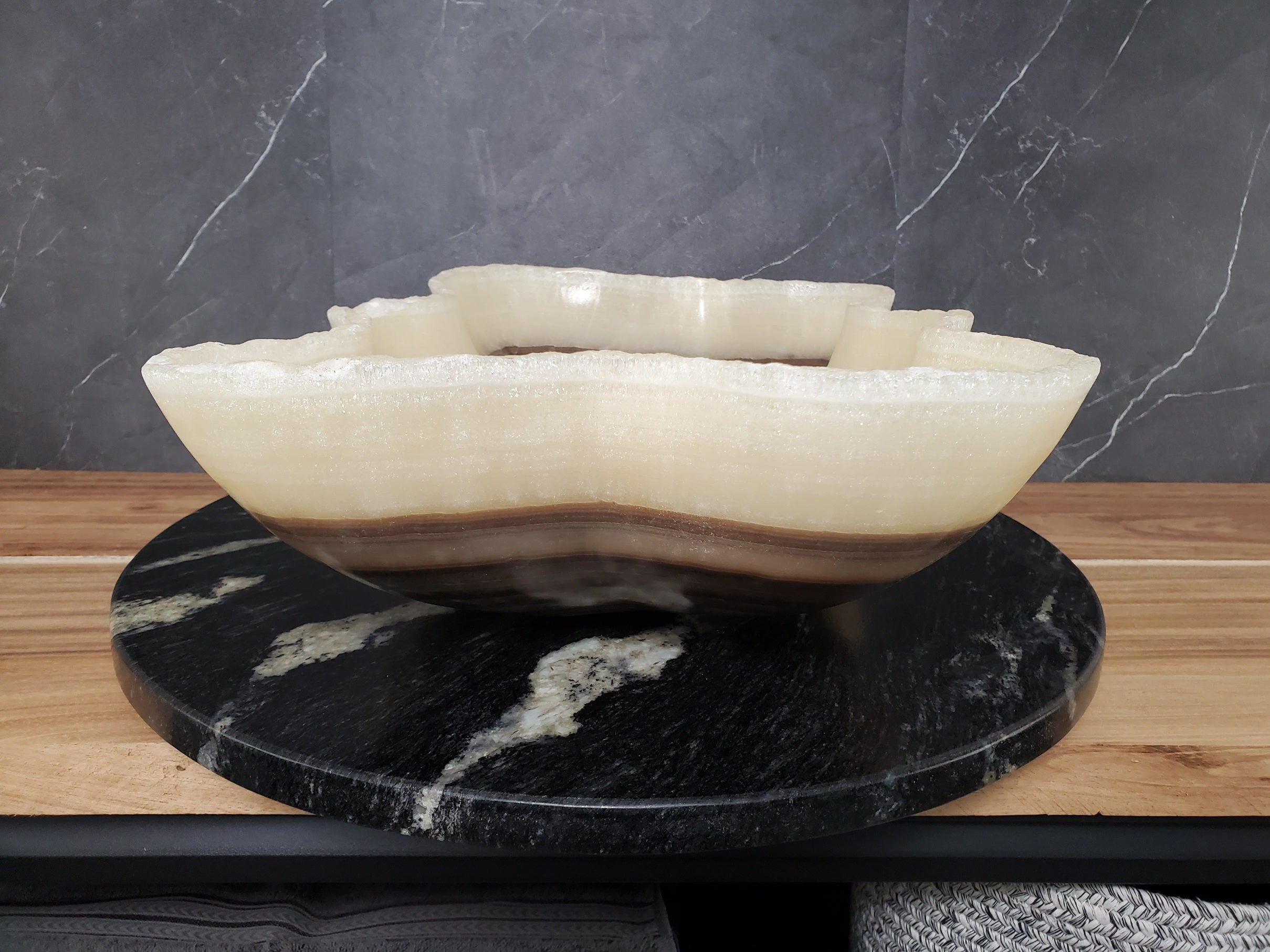 S28_05 Onyx Stone Bathroom Vessel Sink - 20 x 12.5 inch