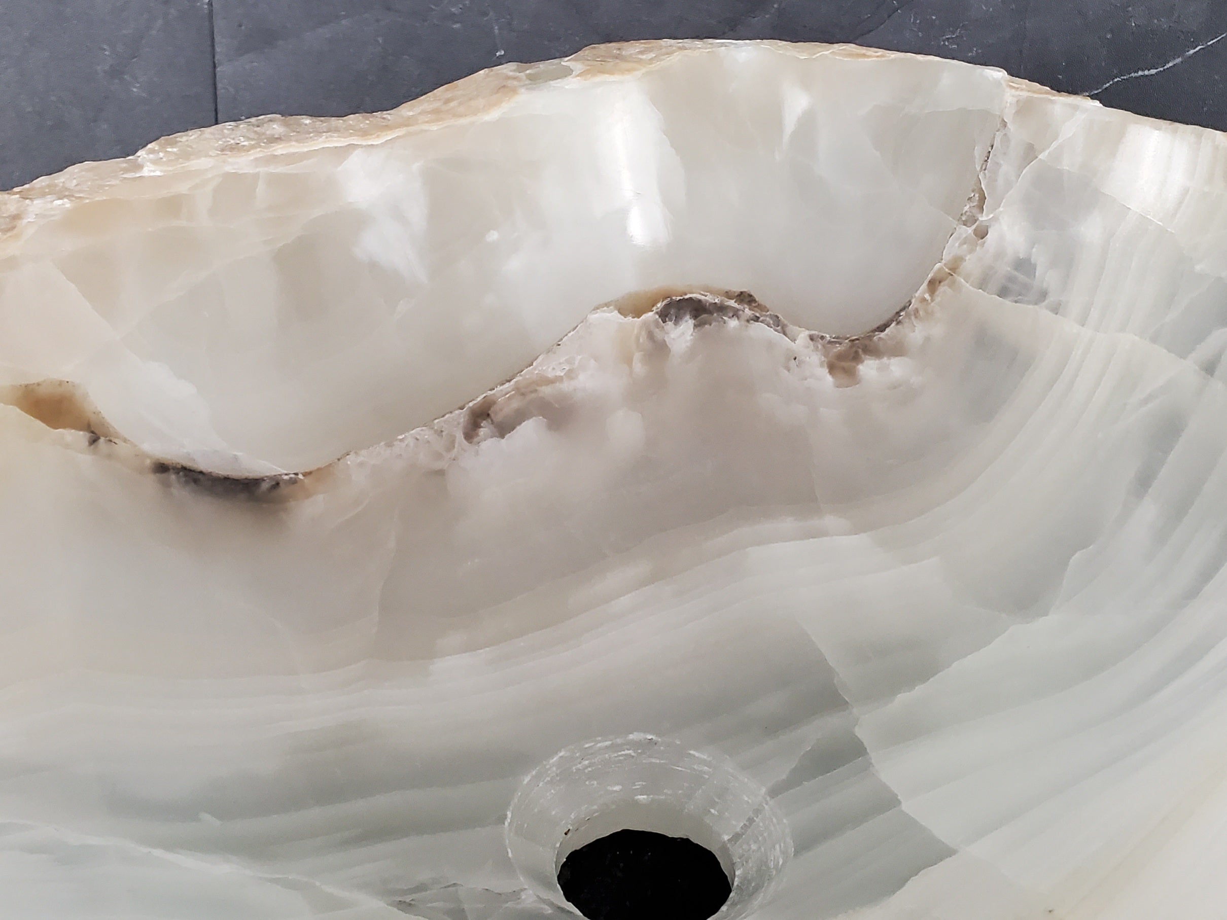 S28_02 Onyx Stone Bathroom Vessel Sink