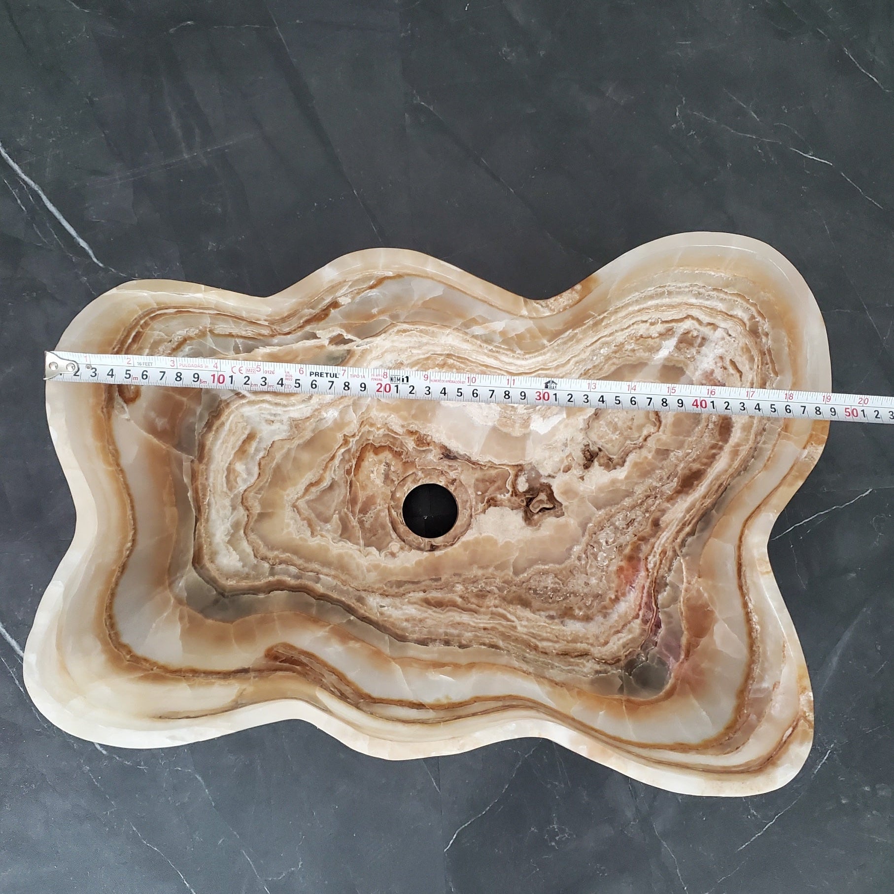 S28_04 Onyx Stone Bathroom Vessel Sink - 19 x 14 inch