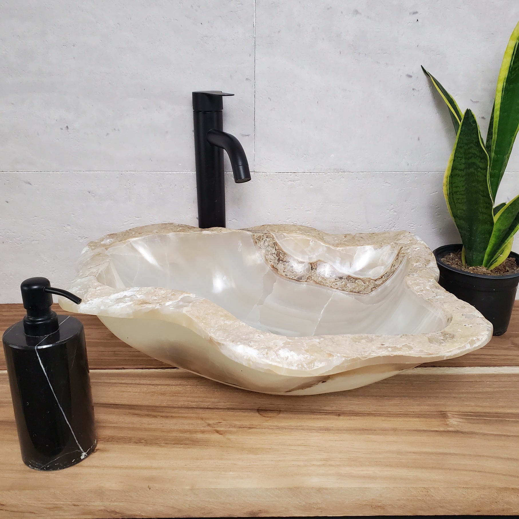 S28_02 Onyx Stone Bathroom Vessel Sink