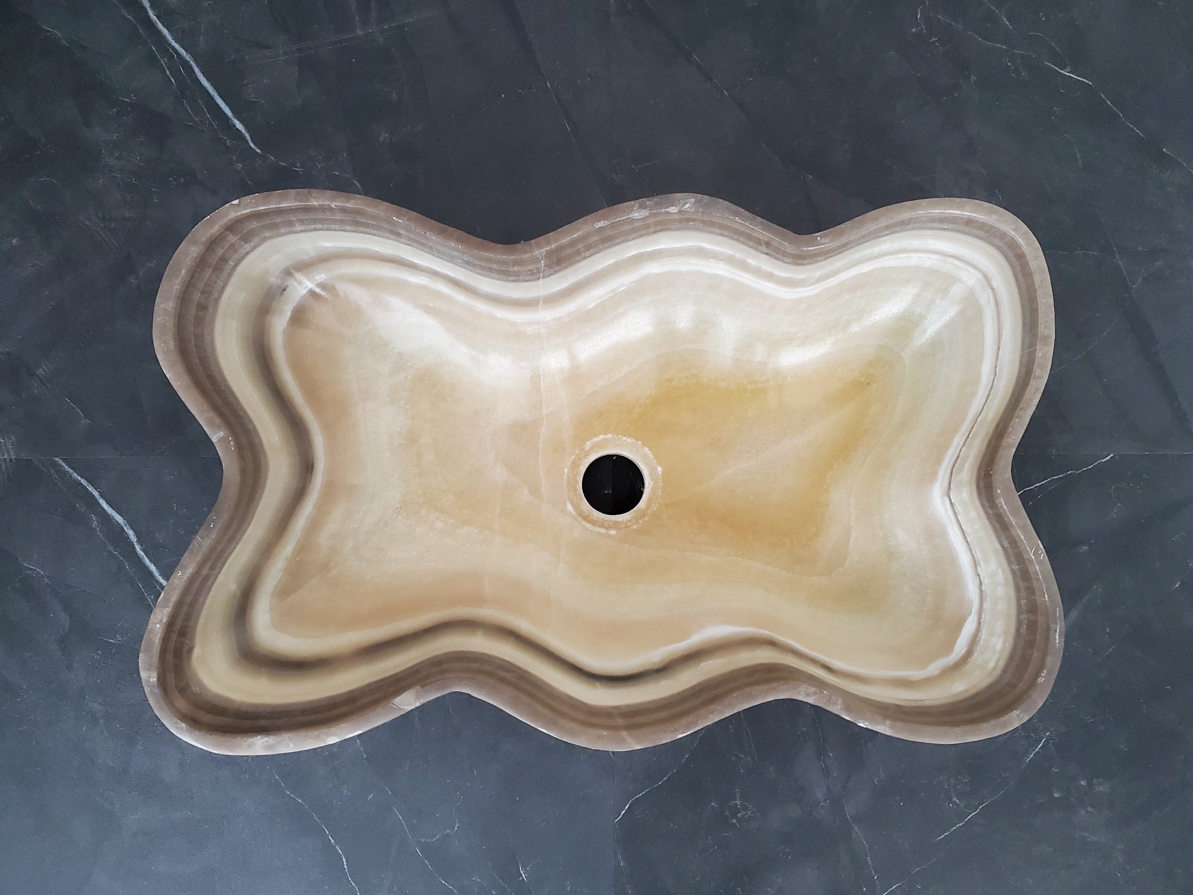 S28_03 Onyx Stone Bathroom Vessel Sink