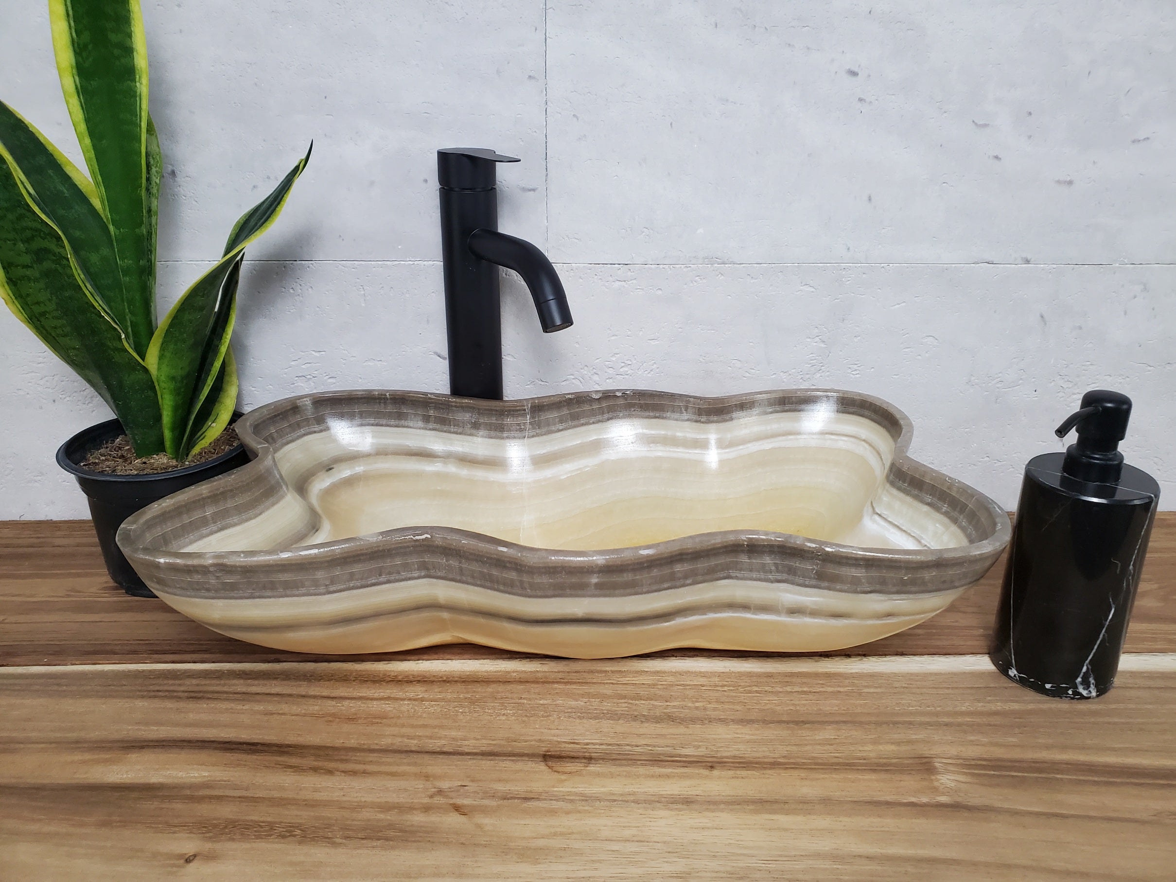 S28_03 Onyx Stone Bathroom Vessel Sink