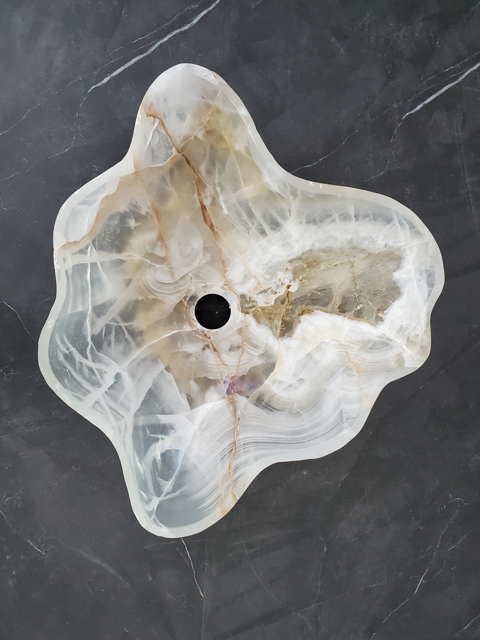 S28_01 Onyx Stone Bathroom Vessel Sink