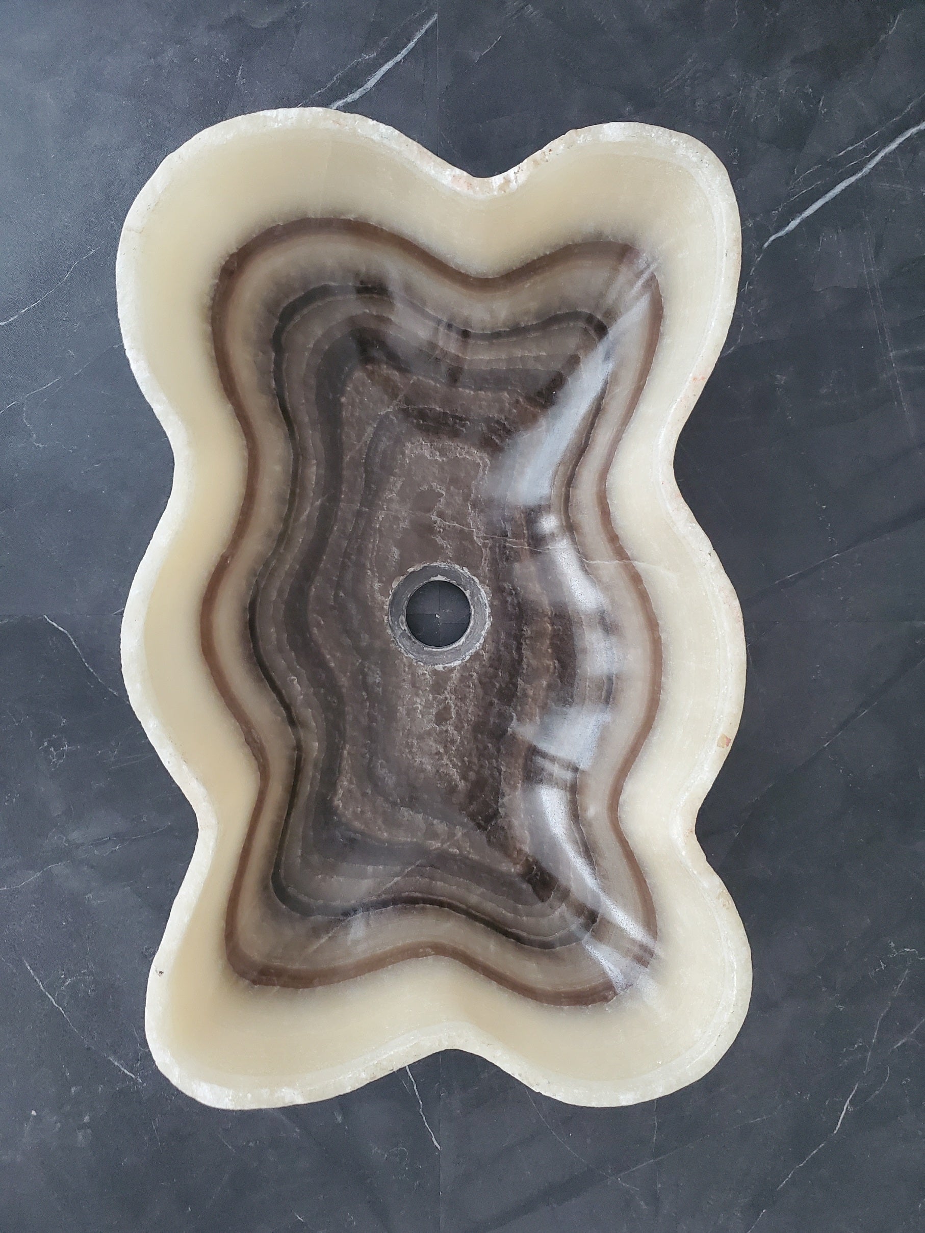 S28_05 Onyx Stone Bathroom Vessel Sink - 20 x 12.5 inch