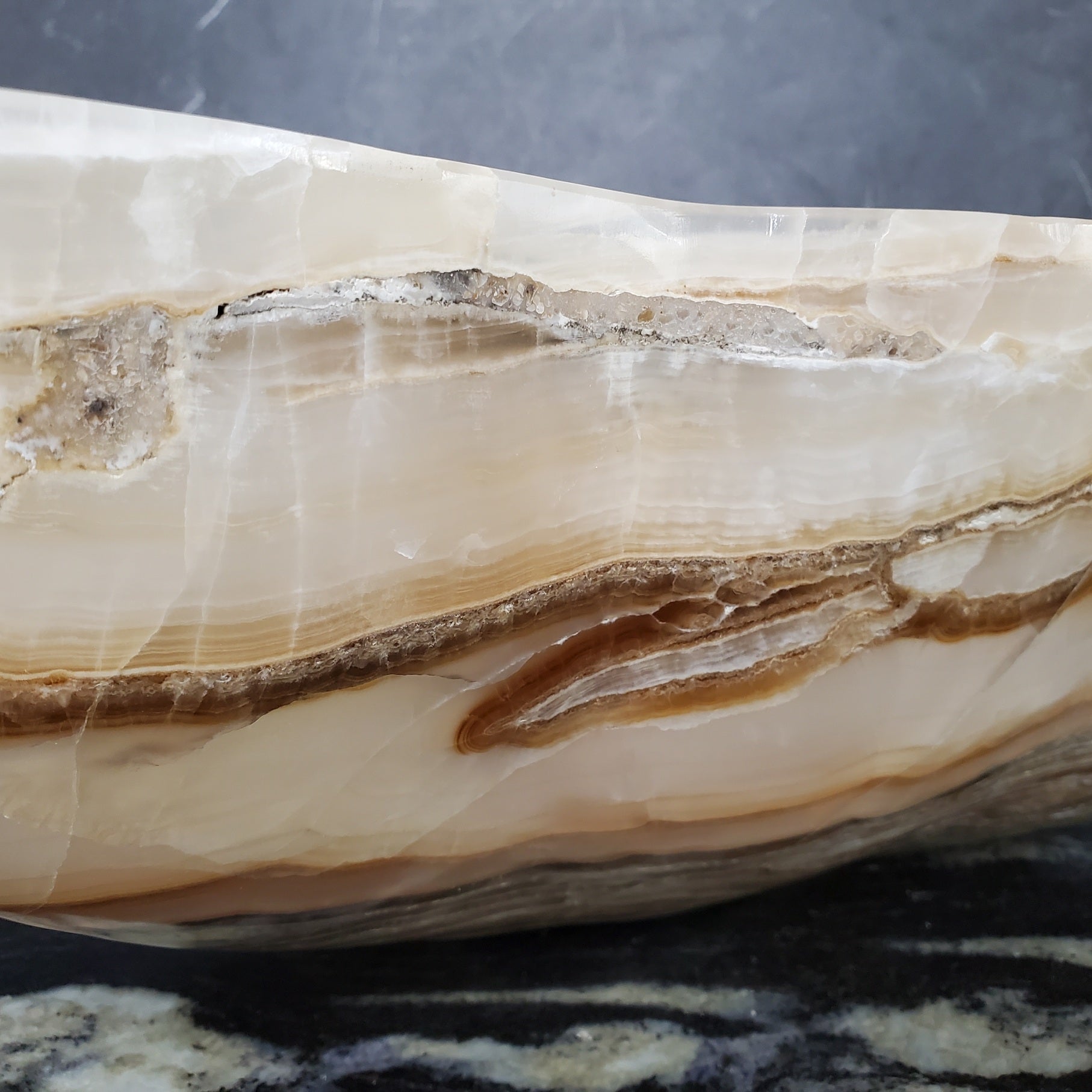 S28_04 Onyx Stone Bathroom Vessel Sink - 19 x 14 inch