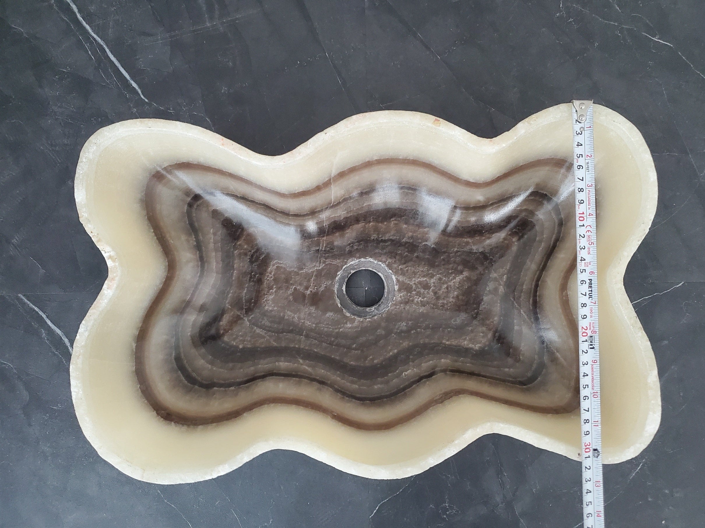 S28_05 Onyx Stone Bathroom Vessel Sink - 20 x 12.5 inch