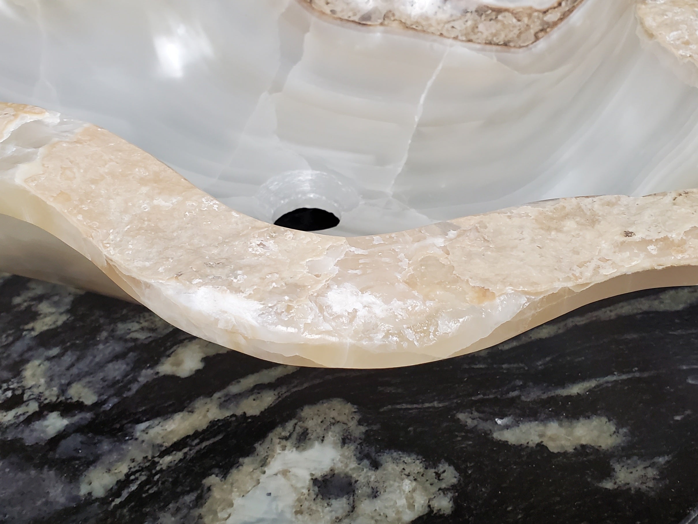 S28_02 Onyx Stone Bathroom Vessel Sink
