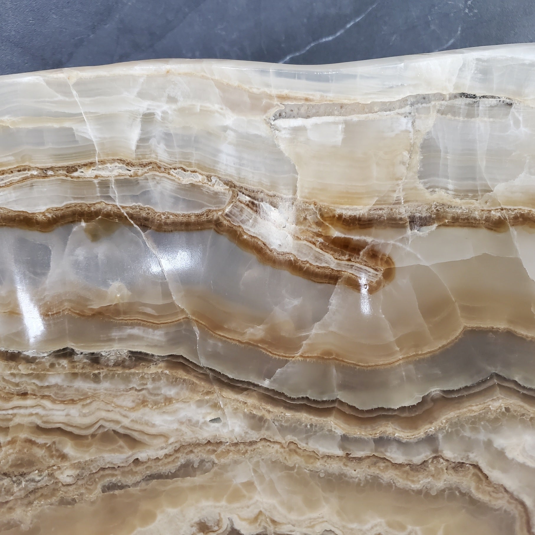 S28_04 Onyx Stone Bathroom Vessel Sink - 19 x 14 inch