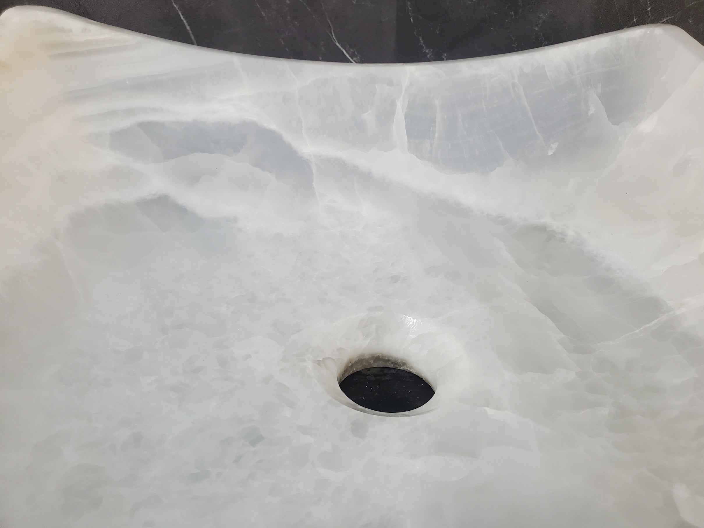S27_07 Onyx Stone Bathroom Vessel Sink (Square)